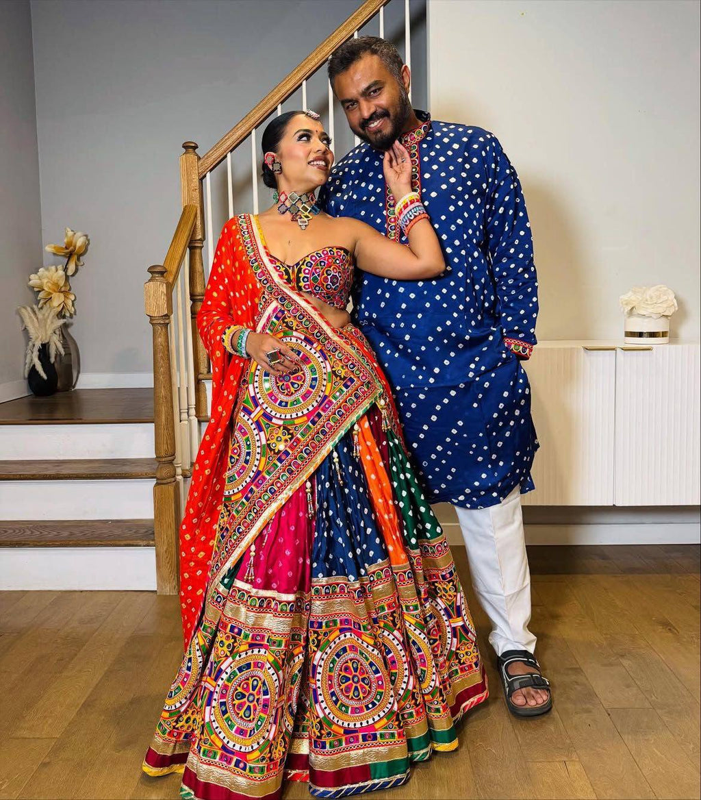 RUBIWIND MIRROR WORK LEHENGA