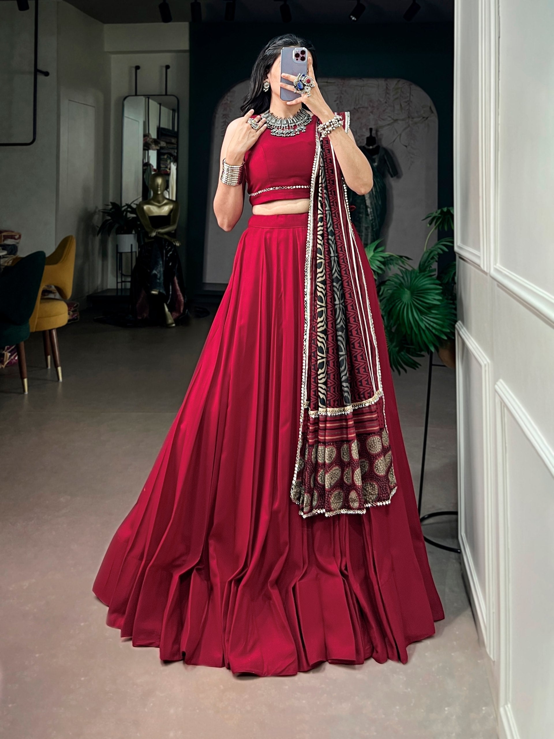 Ishita Rayon Mirror Lace Lehenga Choli