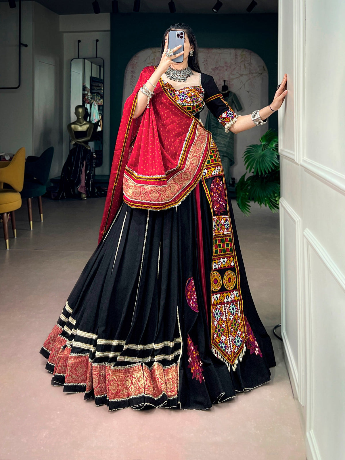 Aashvi Rayon Kutchi Embroidery Lehenga Choli