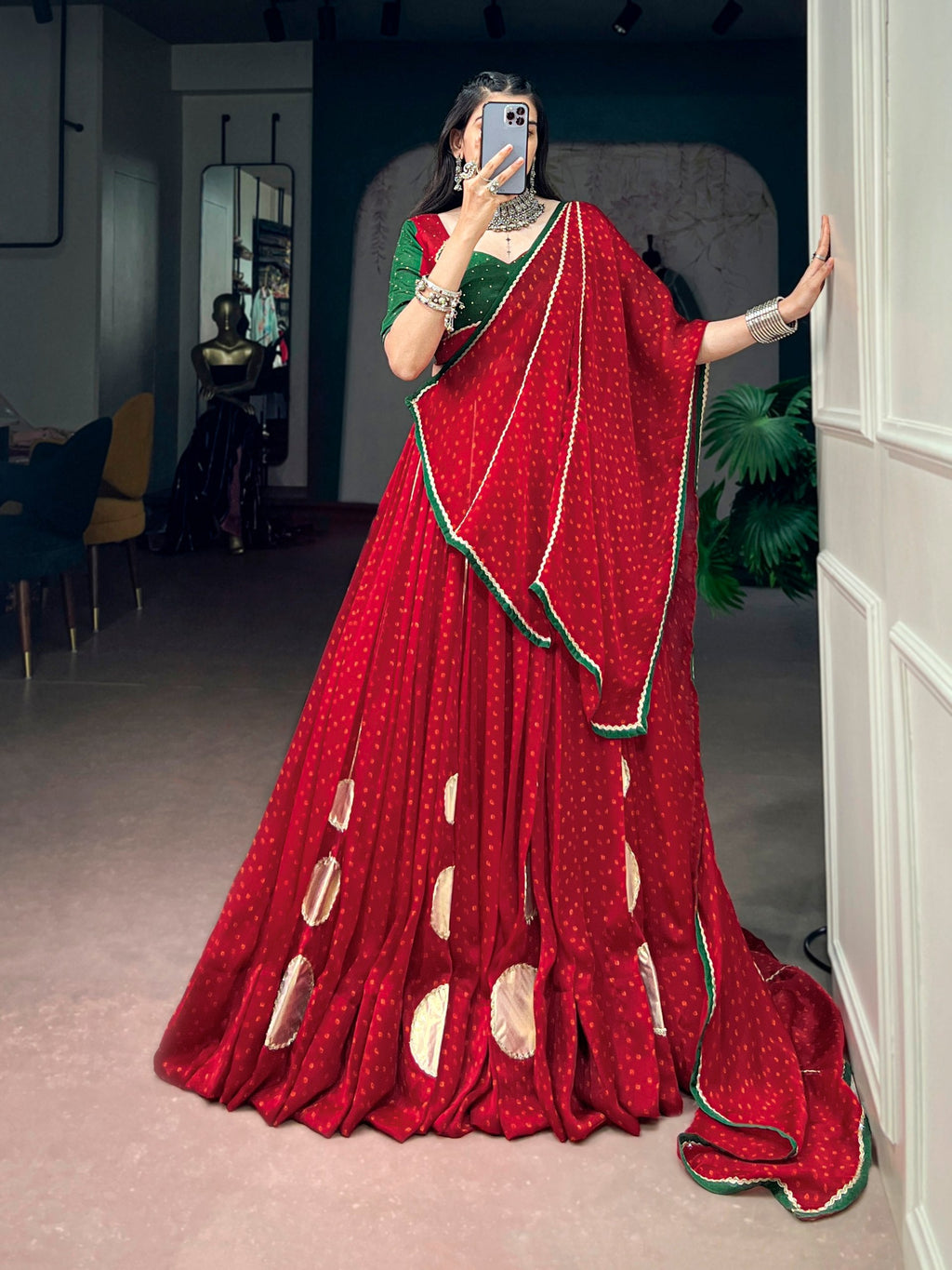 Kavisha Satin Chiffon Gotta Patch Lehenga Choli