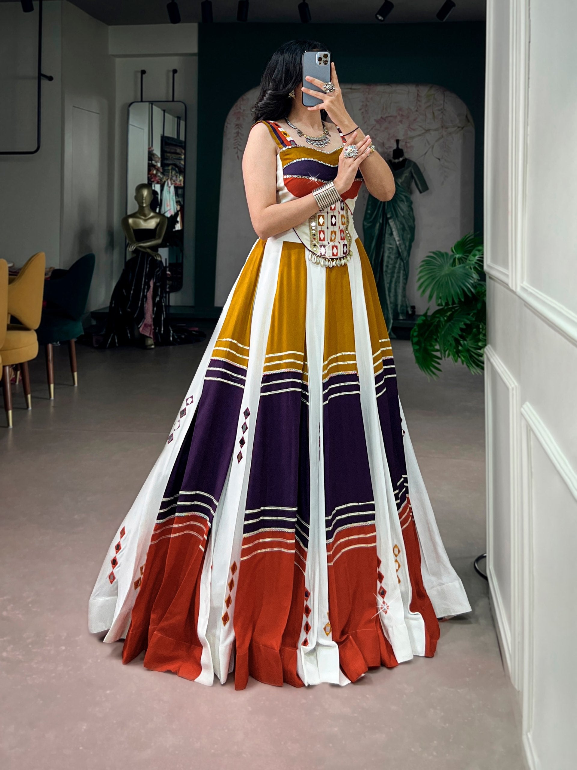 Navya Rayon Mirror Work Lehenga Choli