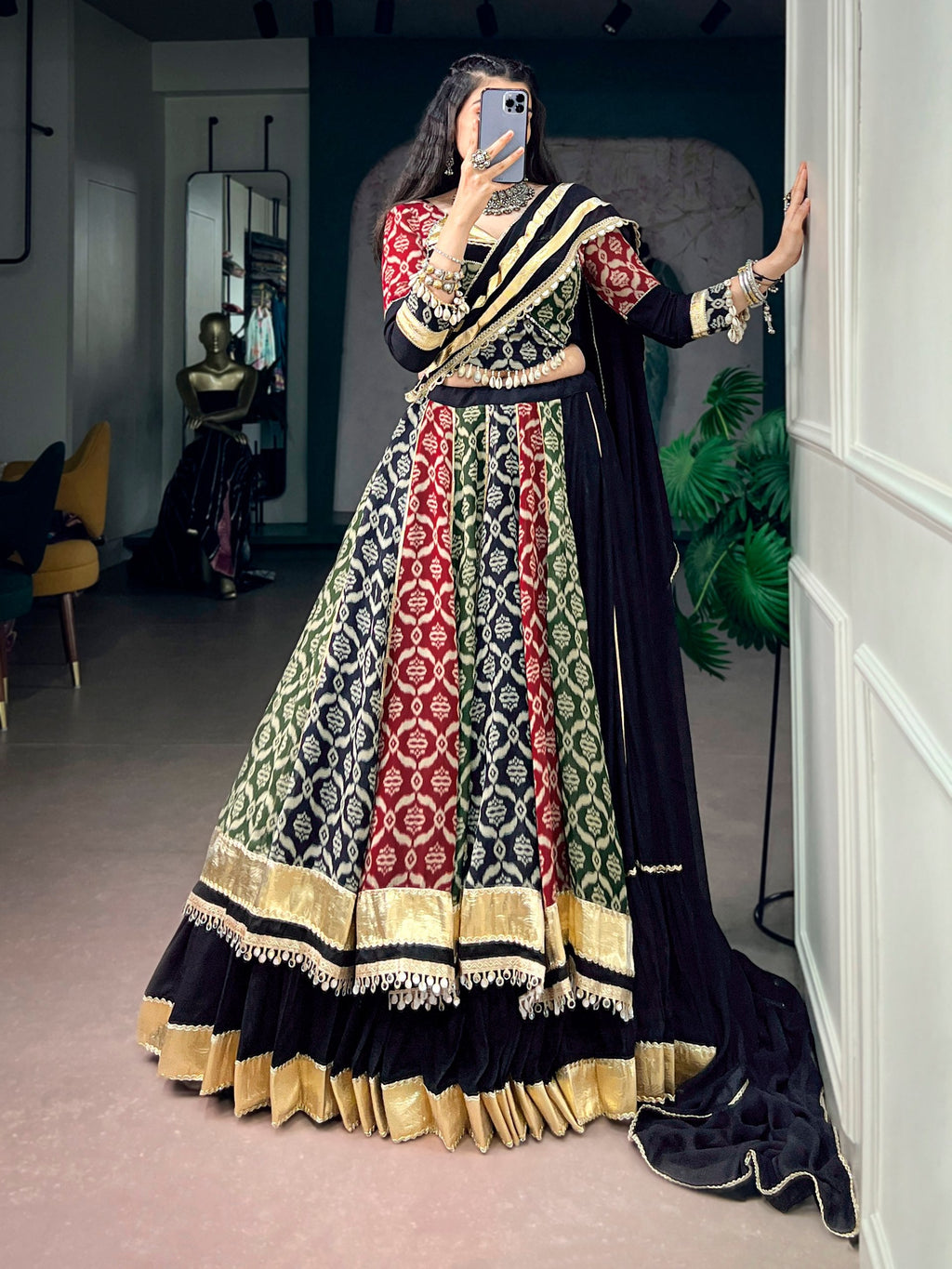 Aaradhya Rayon Heritage Print Lehenga Choli