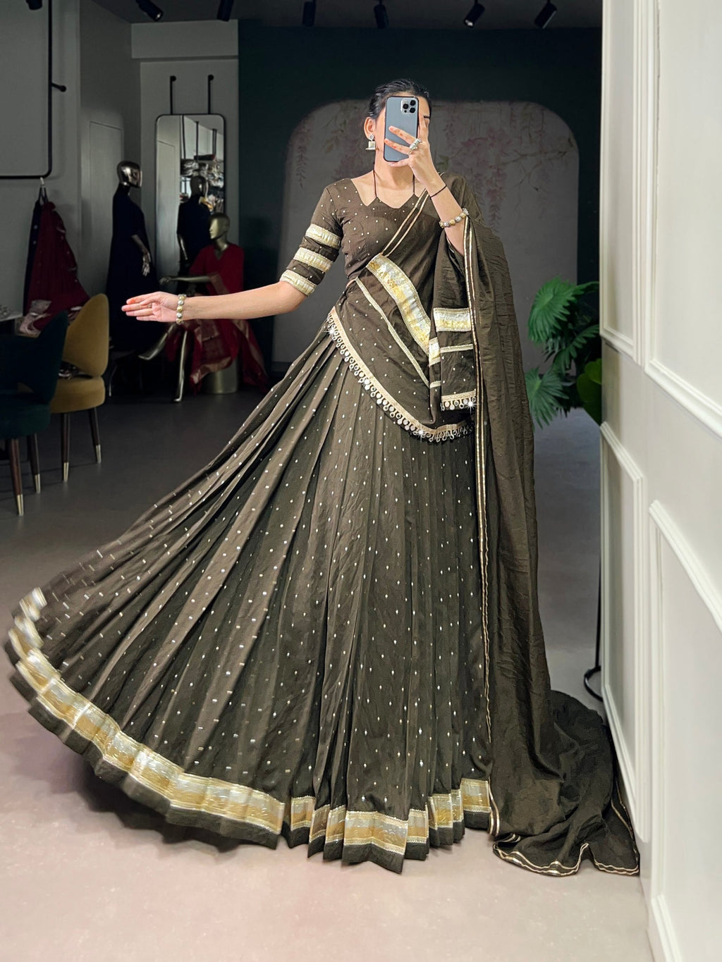 Kavya Pure Chanderi Zari Weaving Lehenga Choli