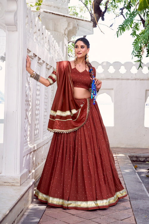 Aahana Pure Chanderi Zari Weaving Lehenga Choli