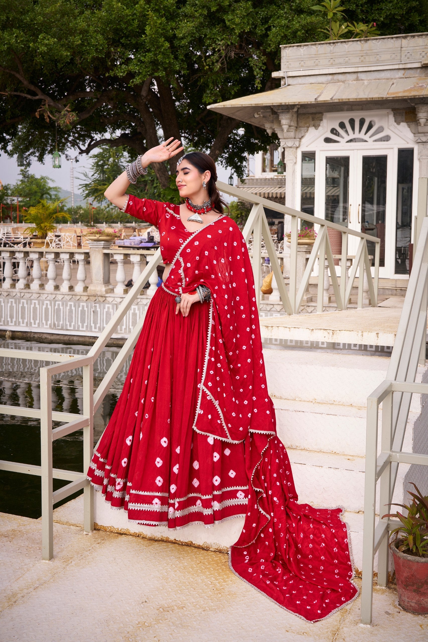 Diya Pure Chanderi Bandhej Lehenga Choli
