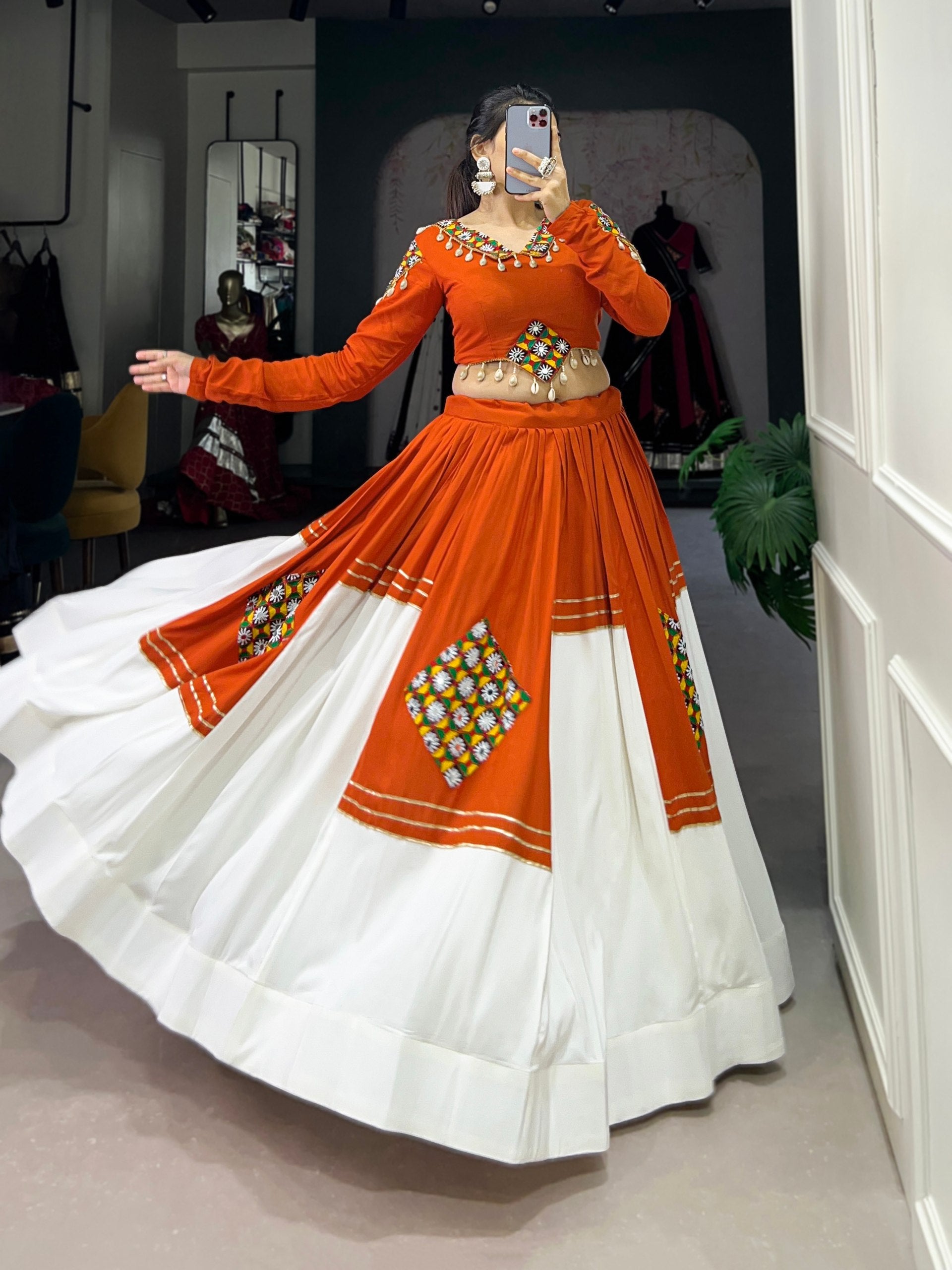 Ira Rayon Gamthi Patch Work Lehenga Choli