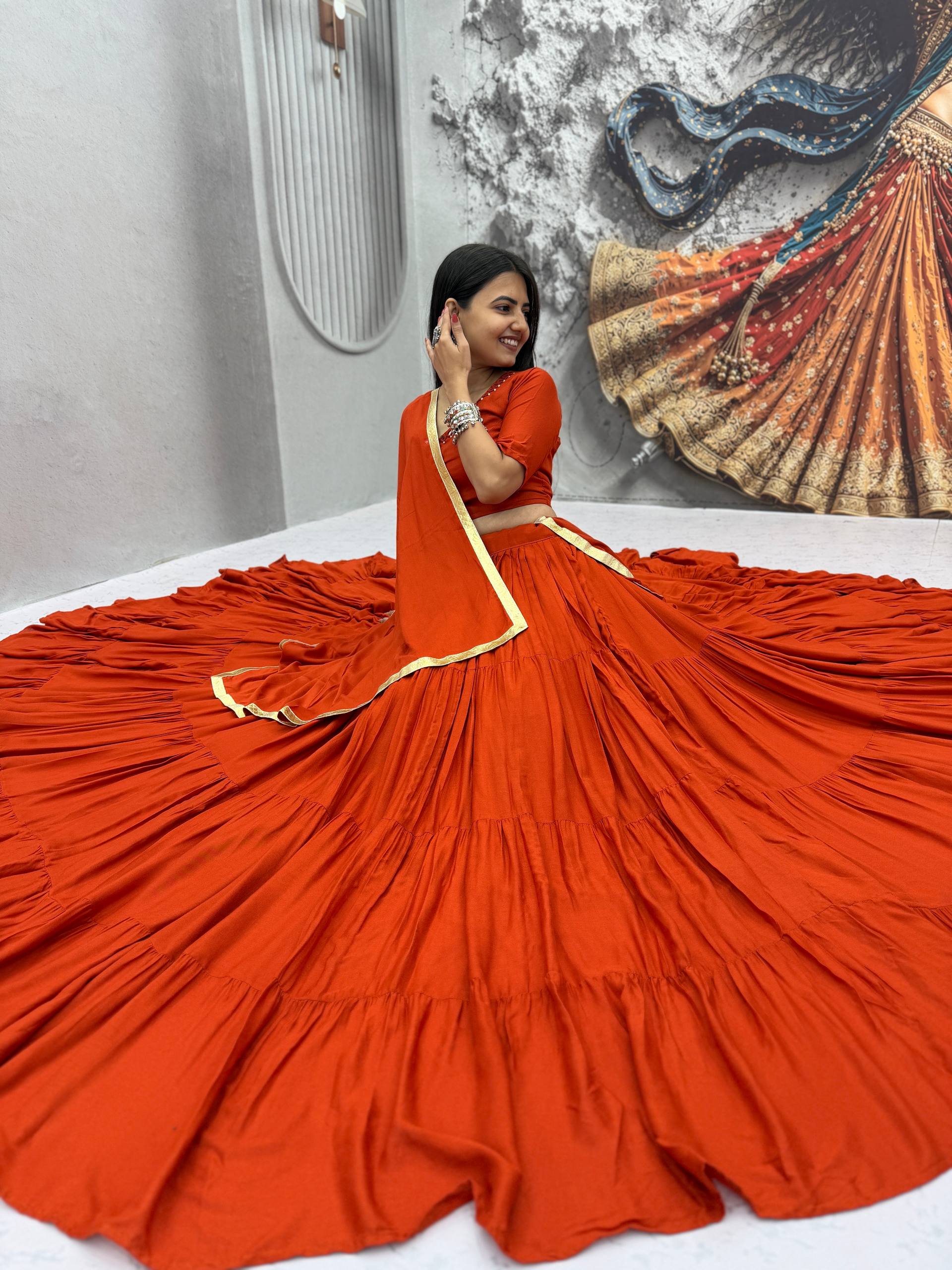 Niyara Rayon Cotton Mirror Work Lehenga Choli