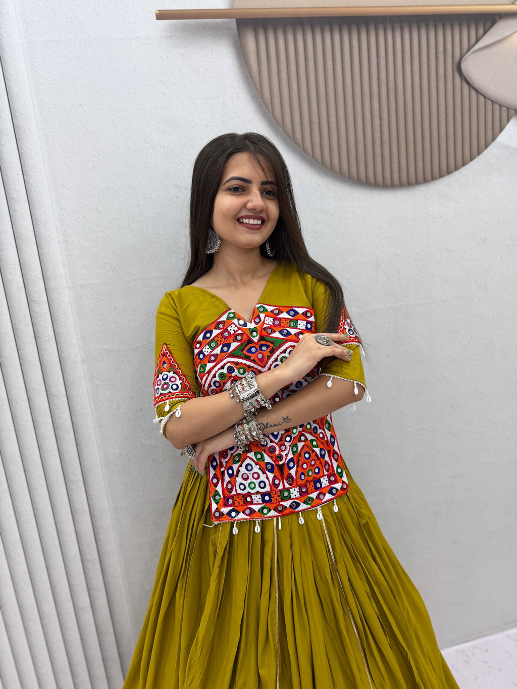 Vaidehi Pure Cotton Gamthi Mirror Lehenga Choli