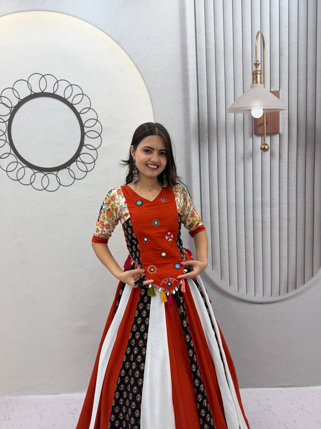 Riya Pure Cotton Hand Work Kediyu Lehenga Choli