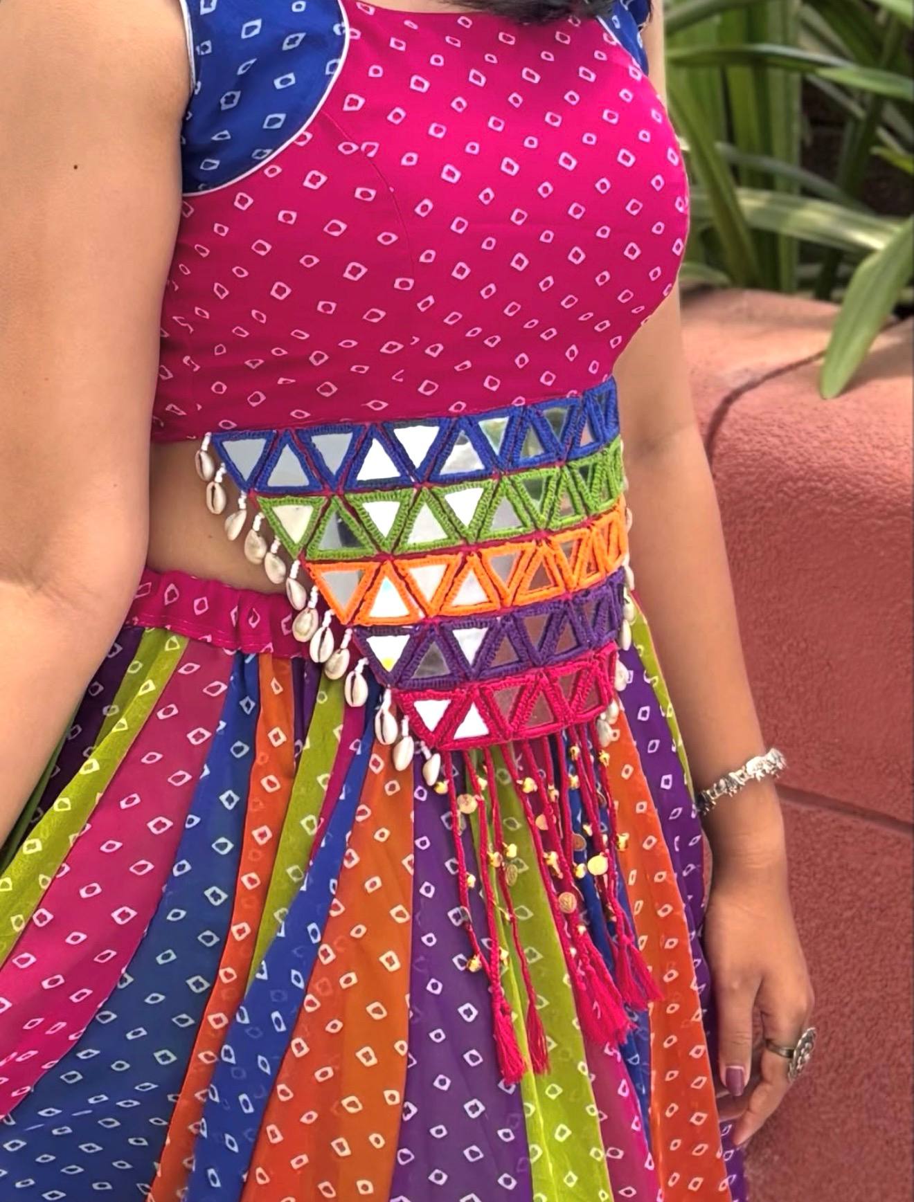 Oorja Pure Georgette Kodi Mirror Lehenga Choli