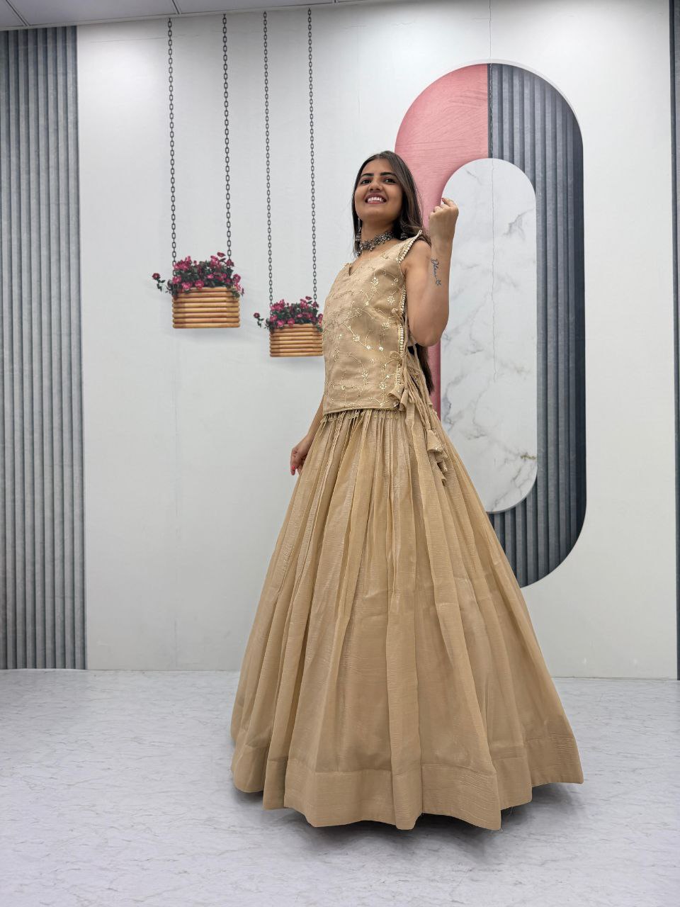 Kiyana Crunchy Silk Heavy Thread Jacket Lehenga Choli