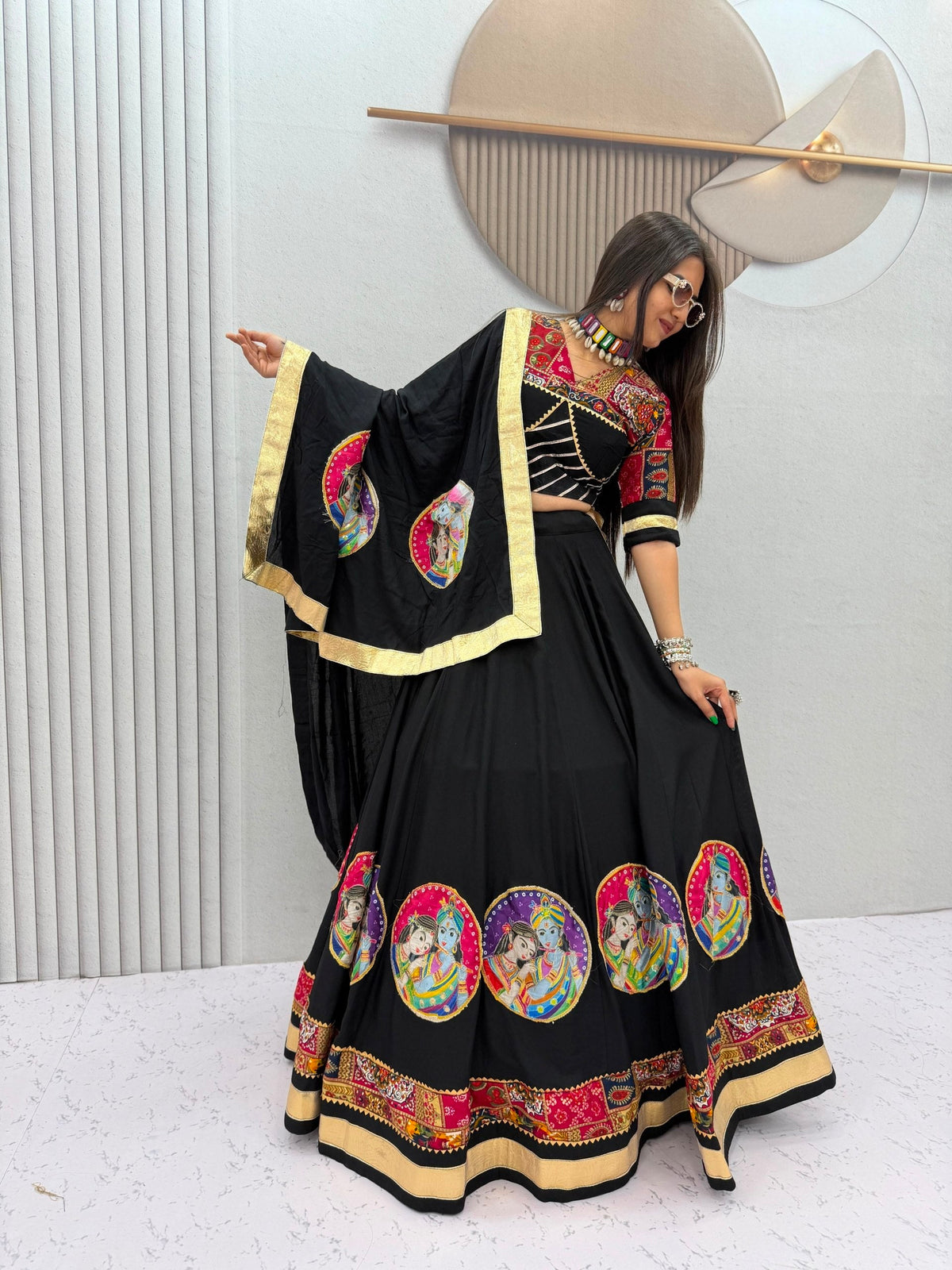 Eshita Pure Cotton Foil Print Position Print Lehenga Choli