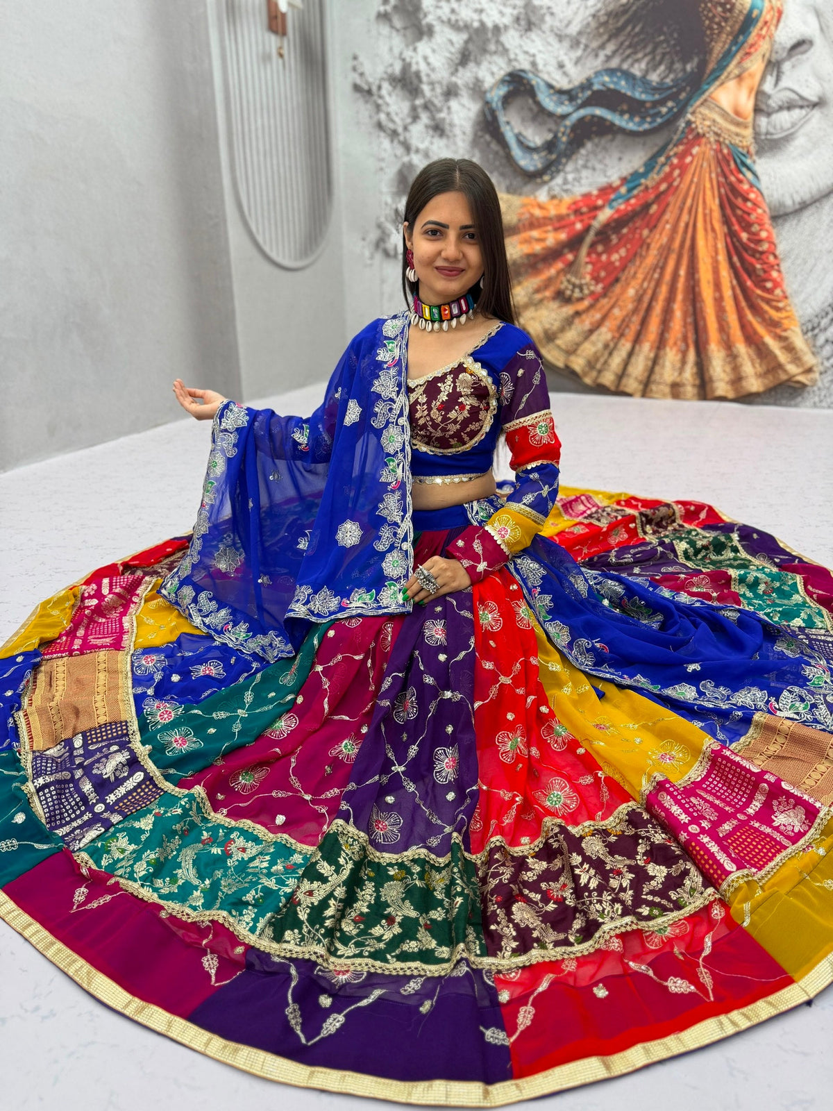 Kiara Fox Georgette Mirror Work Lehenga Choli