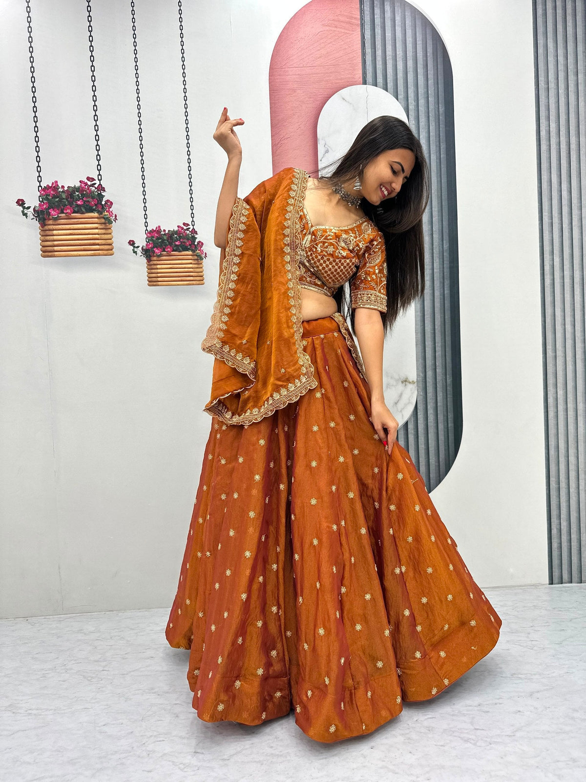 Aashrita Mosh Heavy Embroidery Sequin Lehenga Choli