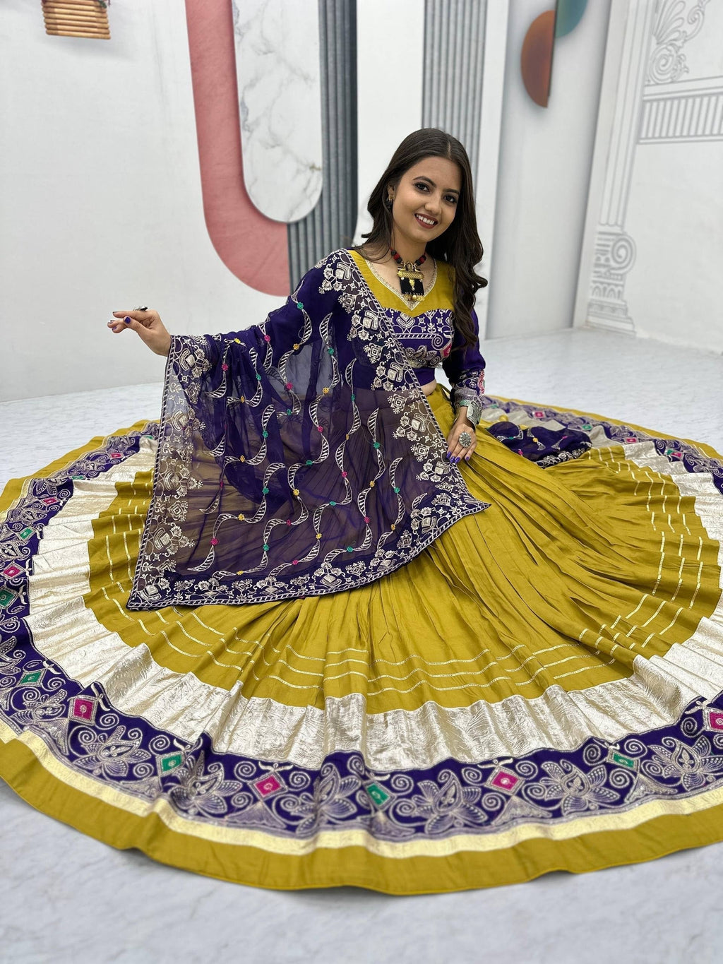 Vaishnavi Pure Cotton Embroidery Lace Lehenga Choli
