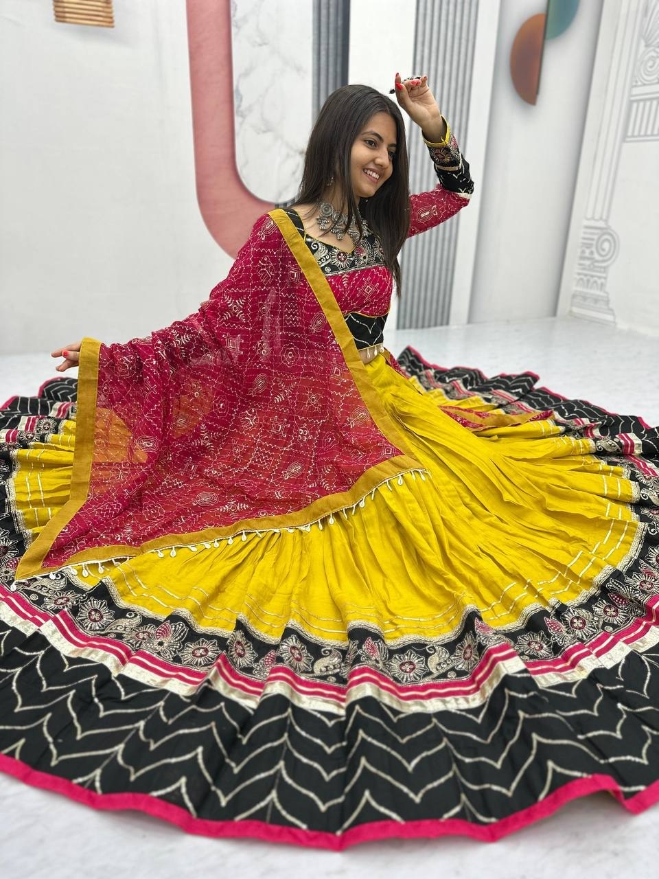 Meherika Riyon Cotton Embroidery Lace Lehenga Choli