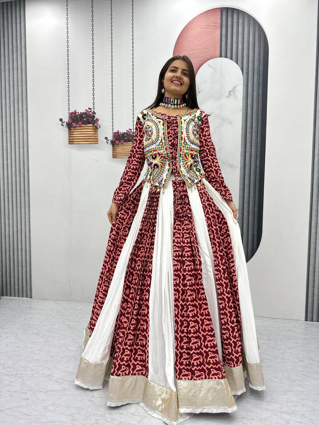 Saanvika Pure Cotton Gamathi Work Lehenga Choli
