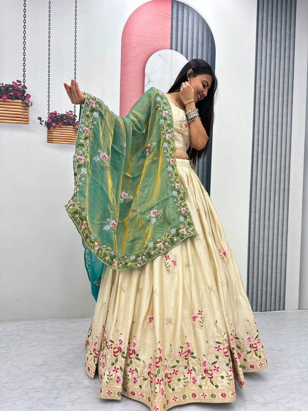 Aaradhya Chinon Heavy Embroidery Lehenga Choli