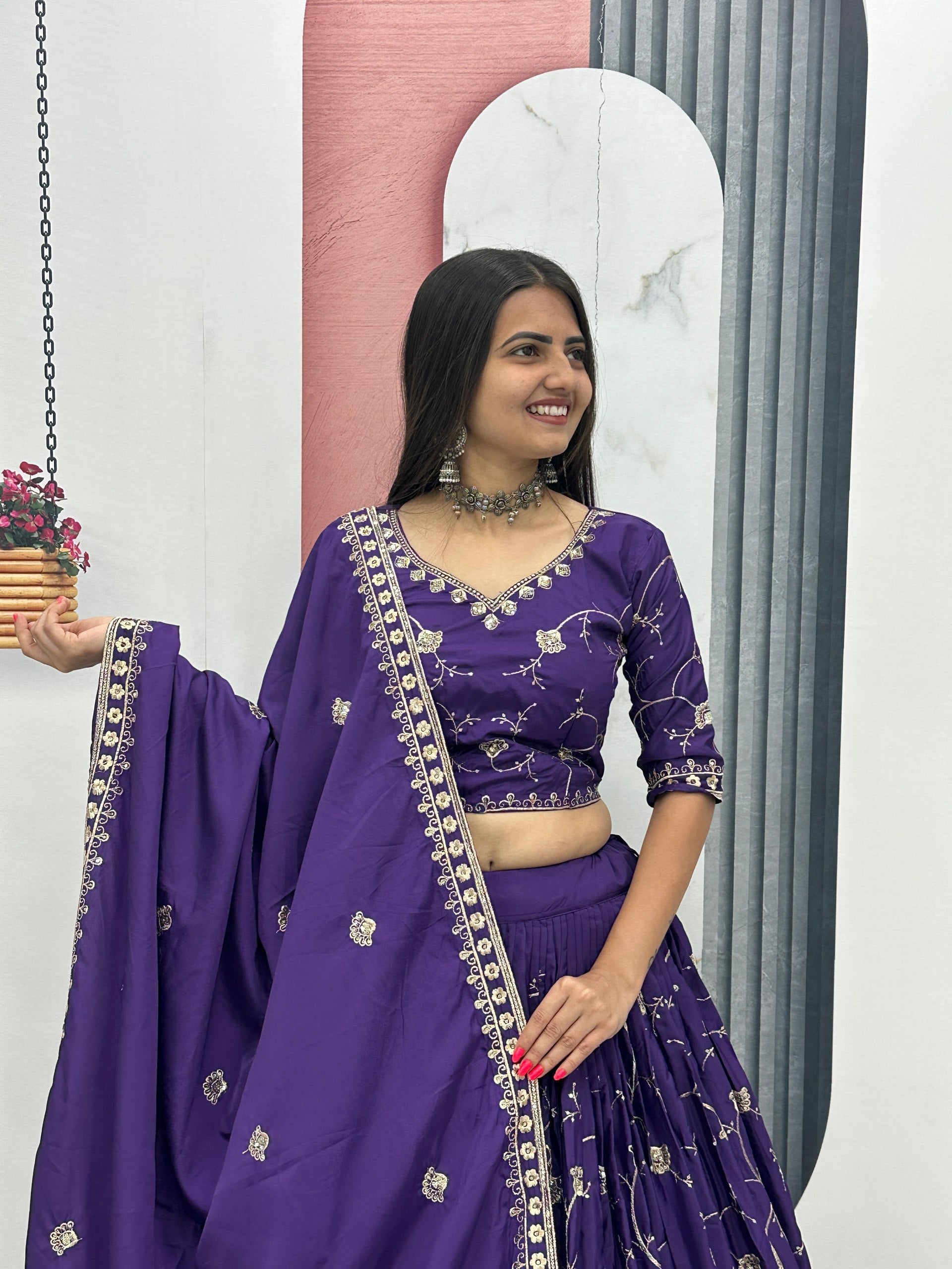 Mahira Crepe Silk Heavy Embroidery Lehenga Choli