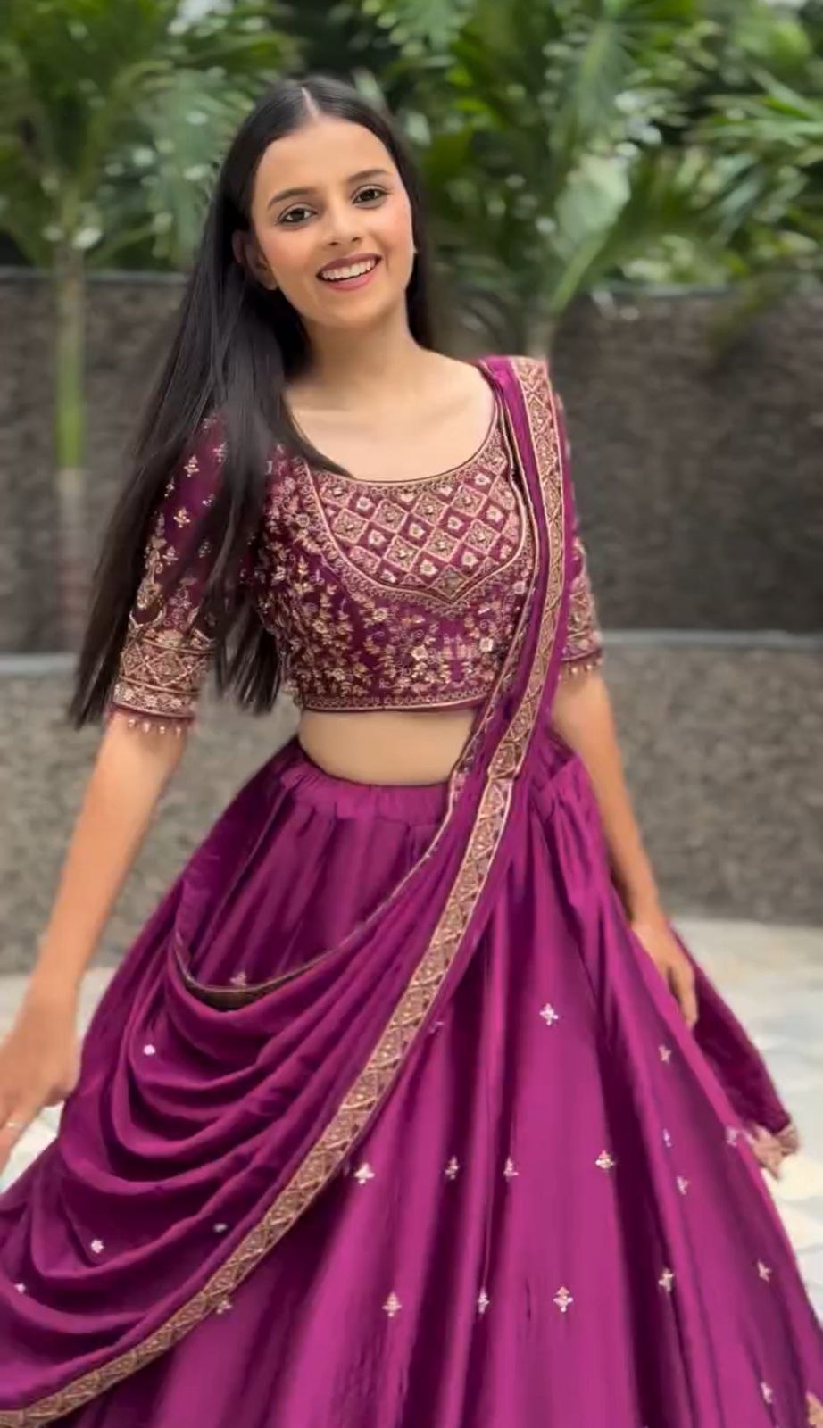 Aarika Chinon Heavy Embroidery Lehenga Choli