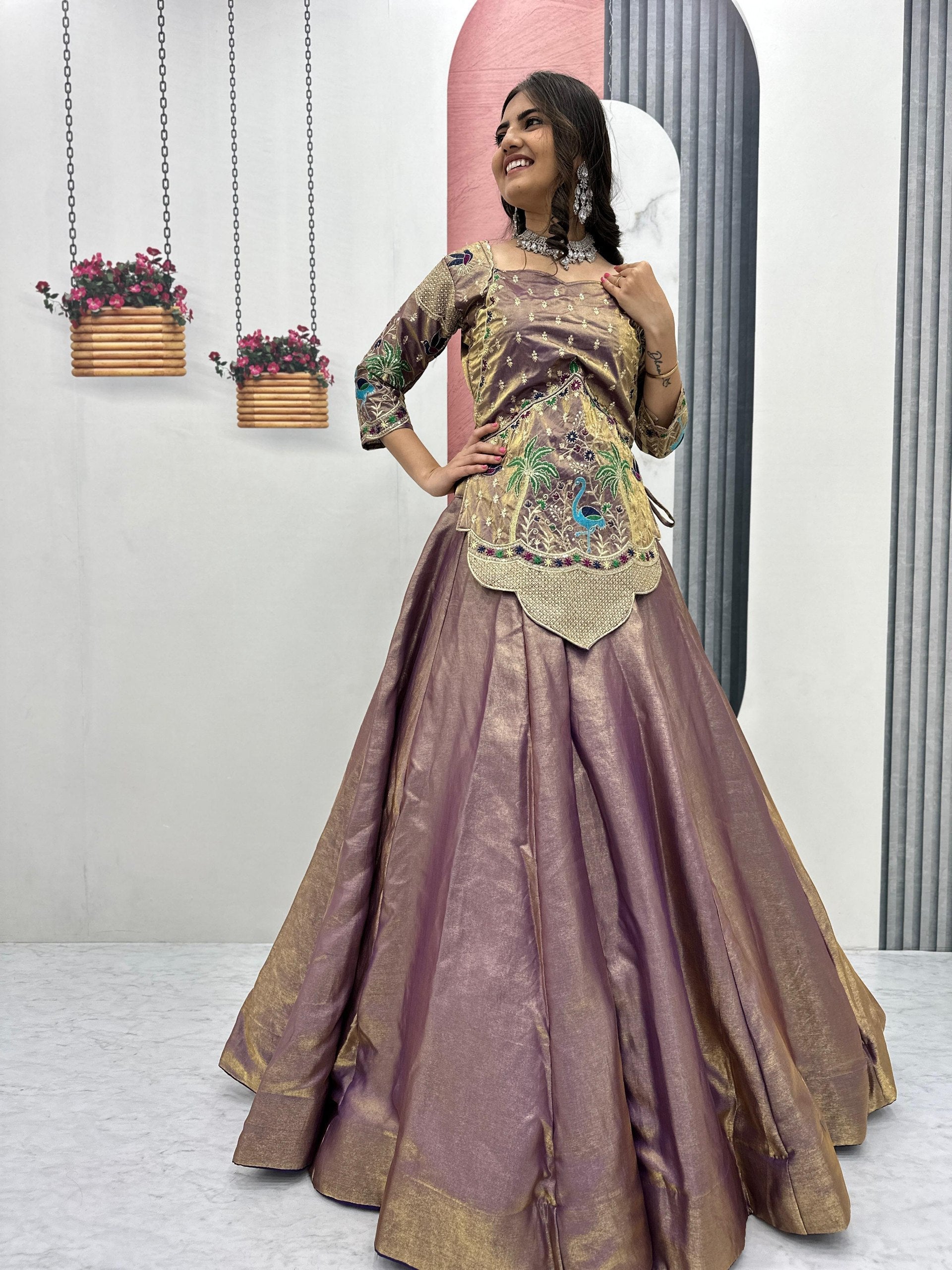 Kiara Pure Silk Satin Heavy Embroidery Lehenga Choli