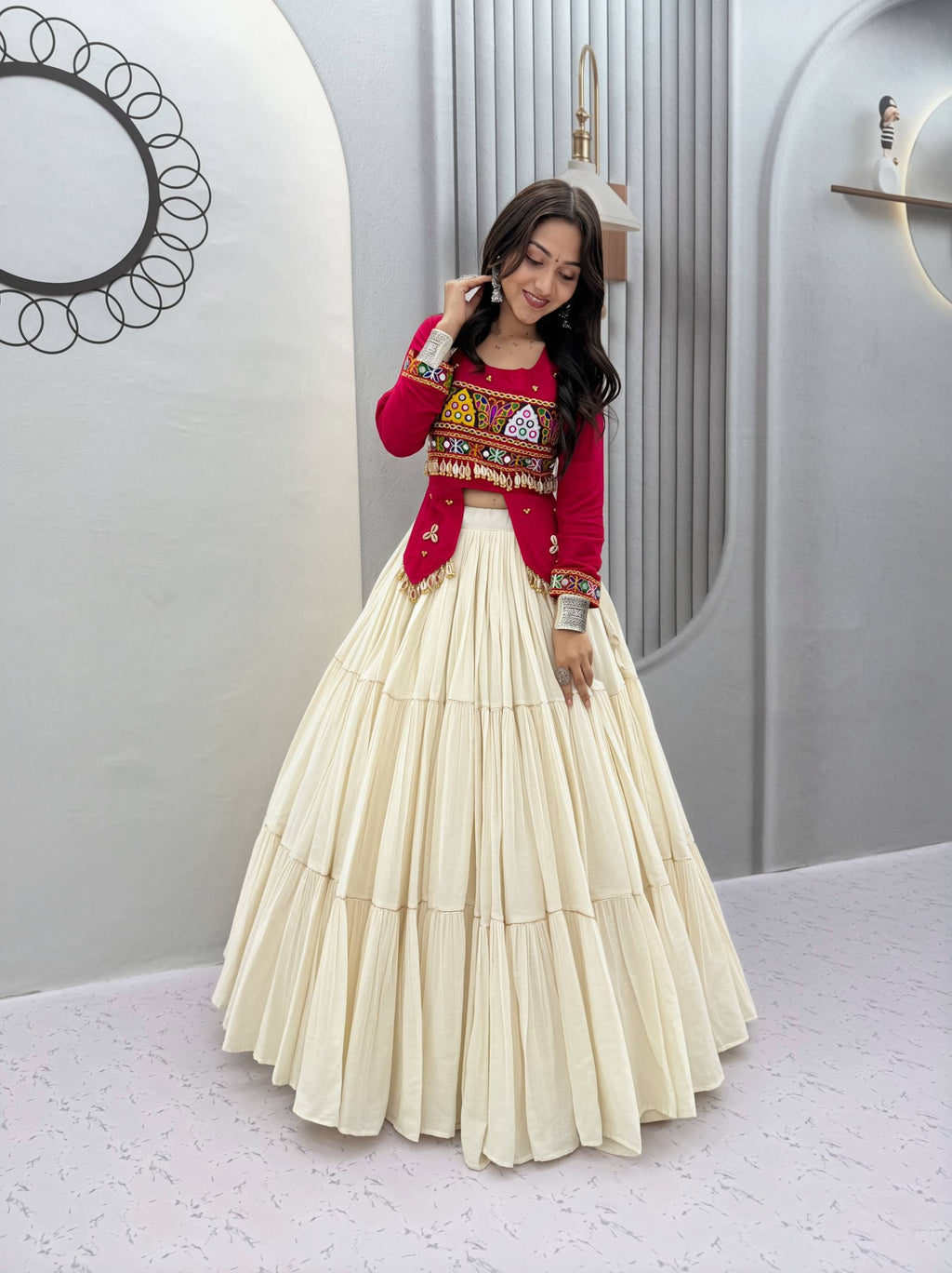 Kavyaanshi Pure Cotton Kodi Gamthi Lehenga Choli