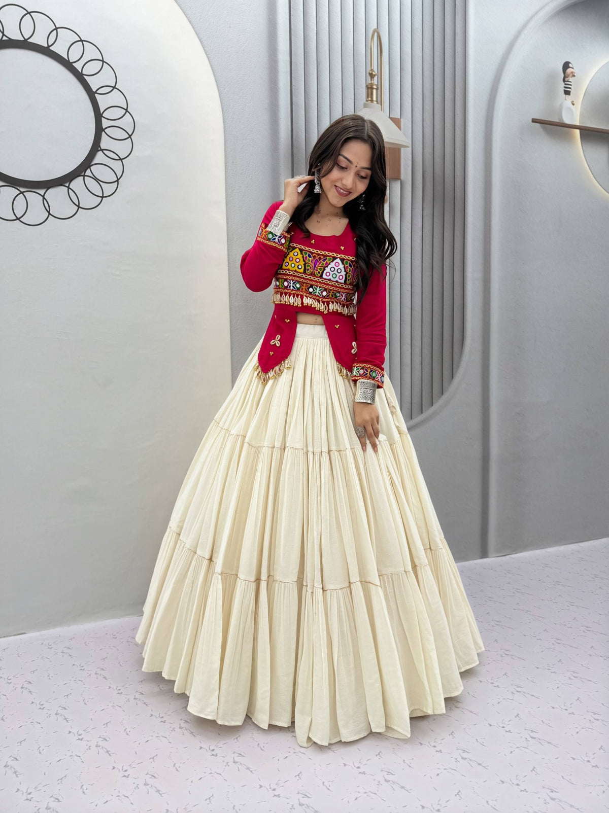 Kavyaanshi Pure Cotton Kodi Gamthi Lehenga Choli