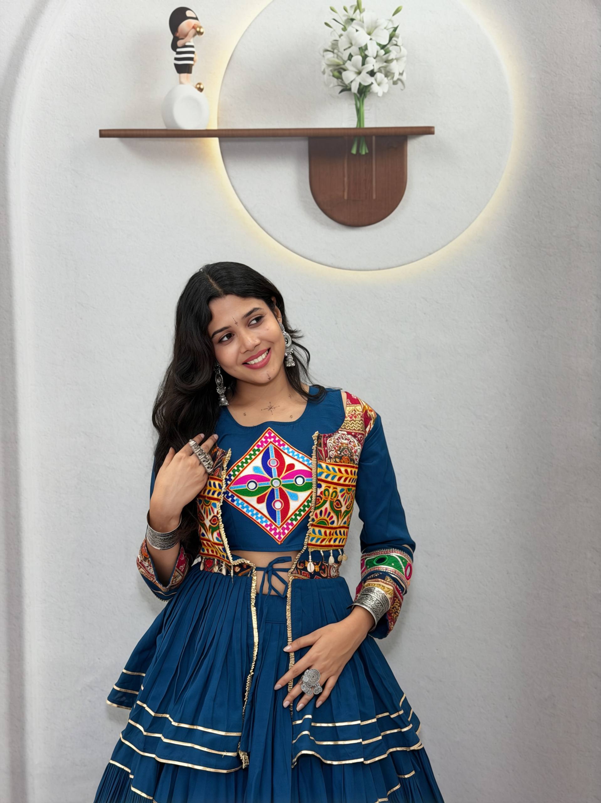 Sharvani Pure Cotton Gamthi 9 Meter Lehenga Choli