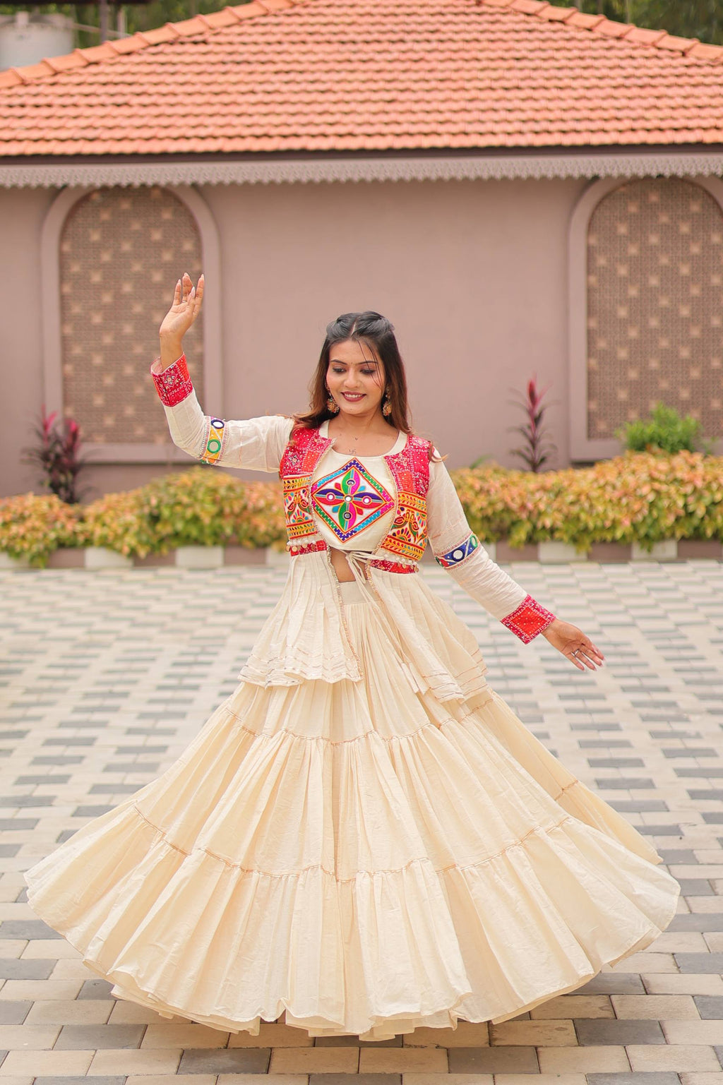 Anamika Pure Cotton Gamthi Work Lehenga Choli
