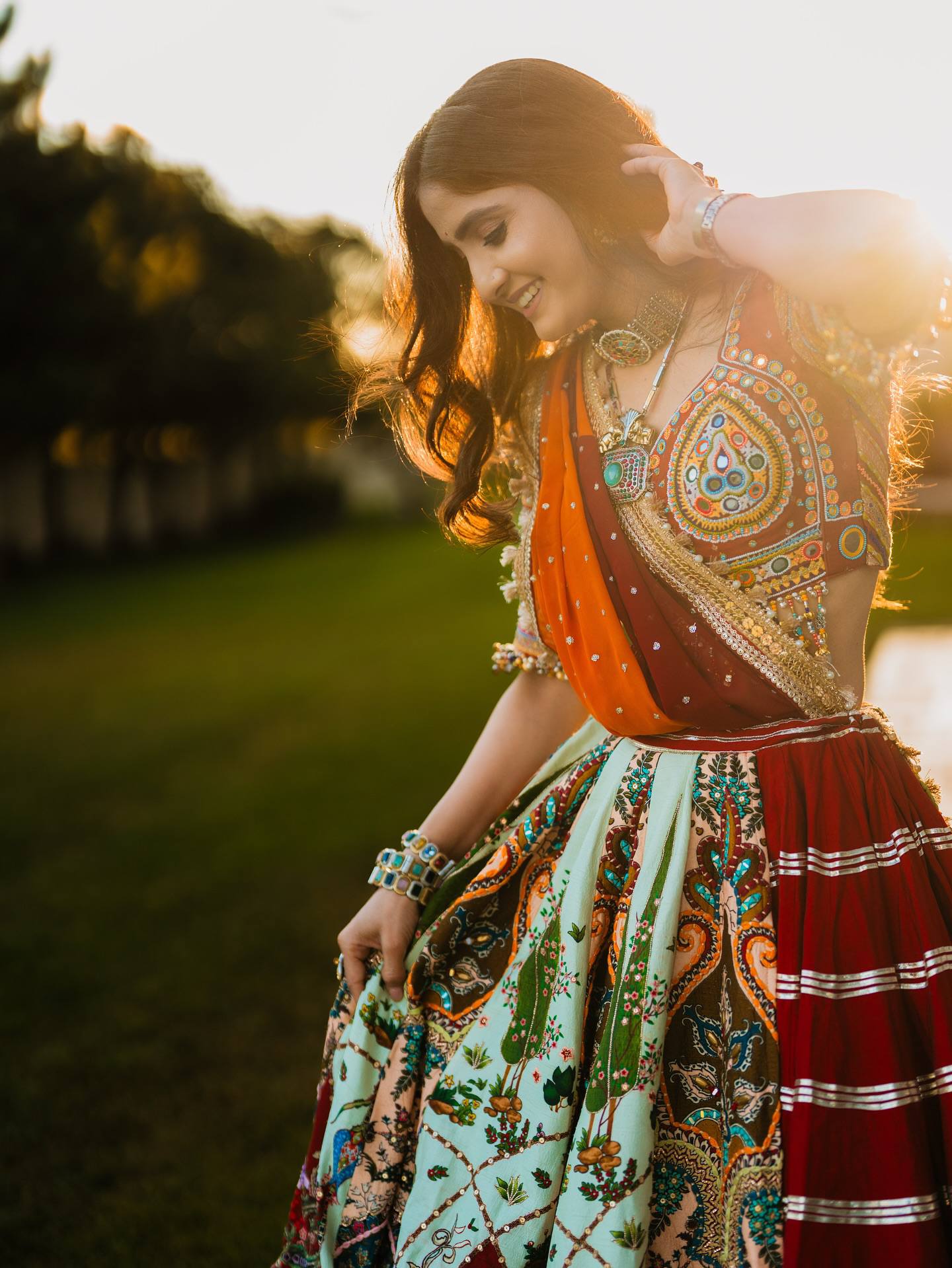 NAZISH MIRROR WORK LEHENGA CHOLI