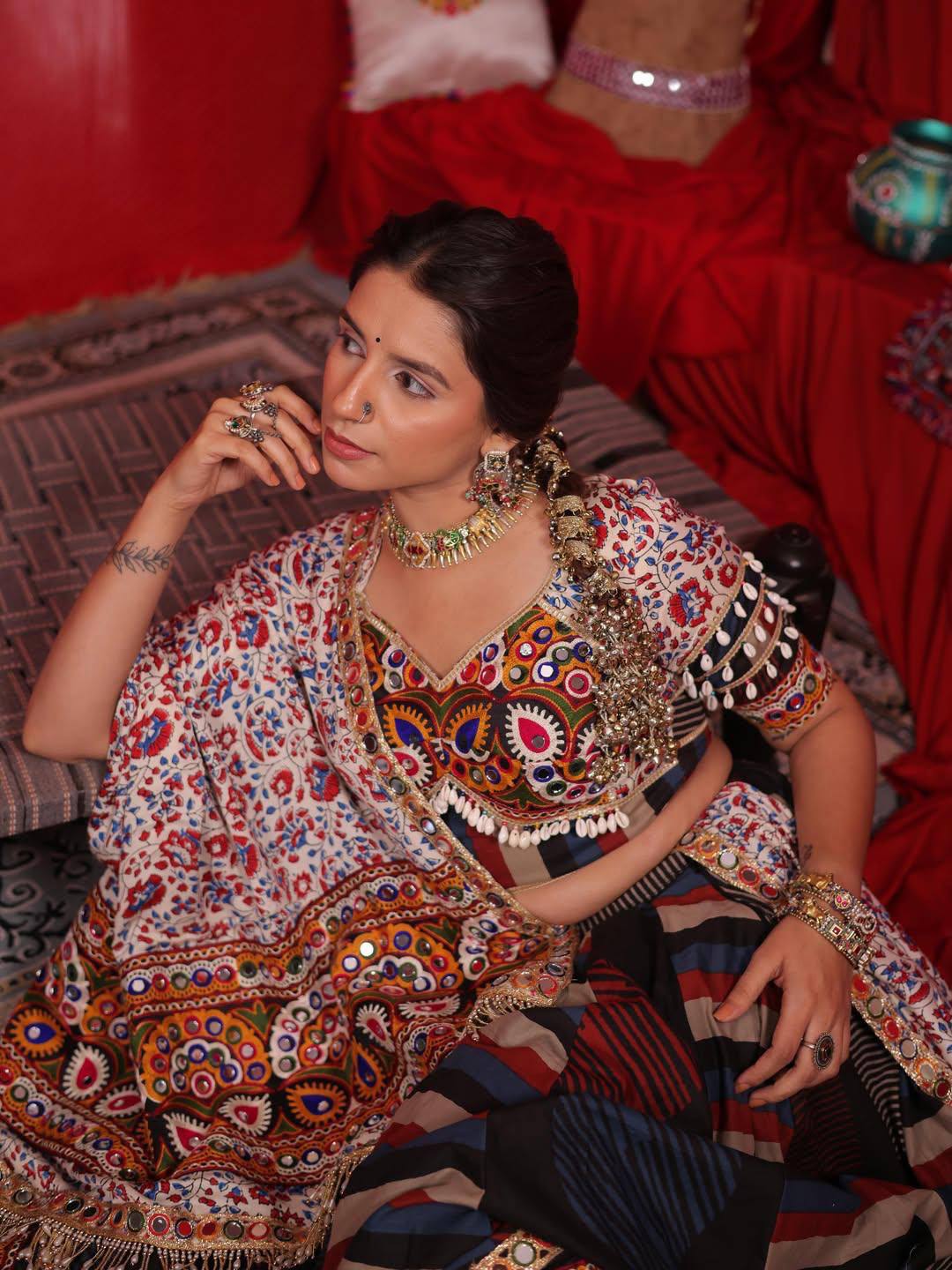 Vareesha Mirror Work Lehenga Choli
