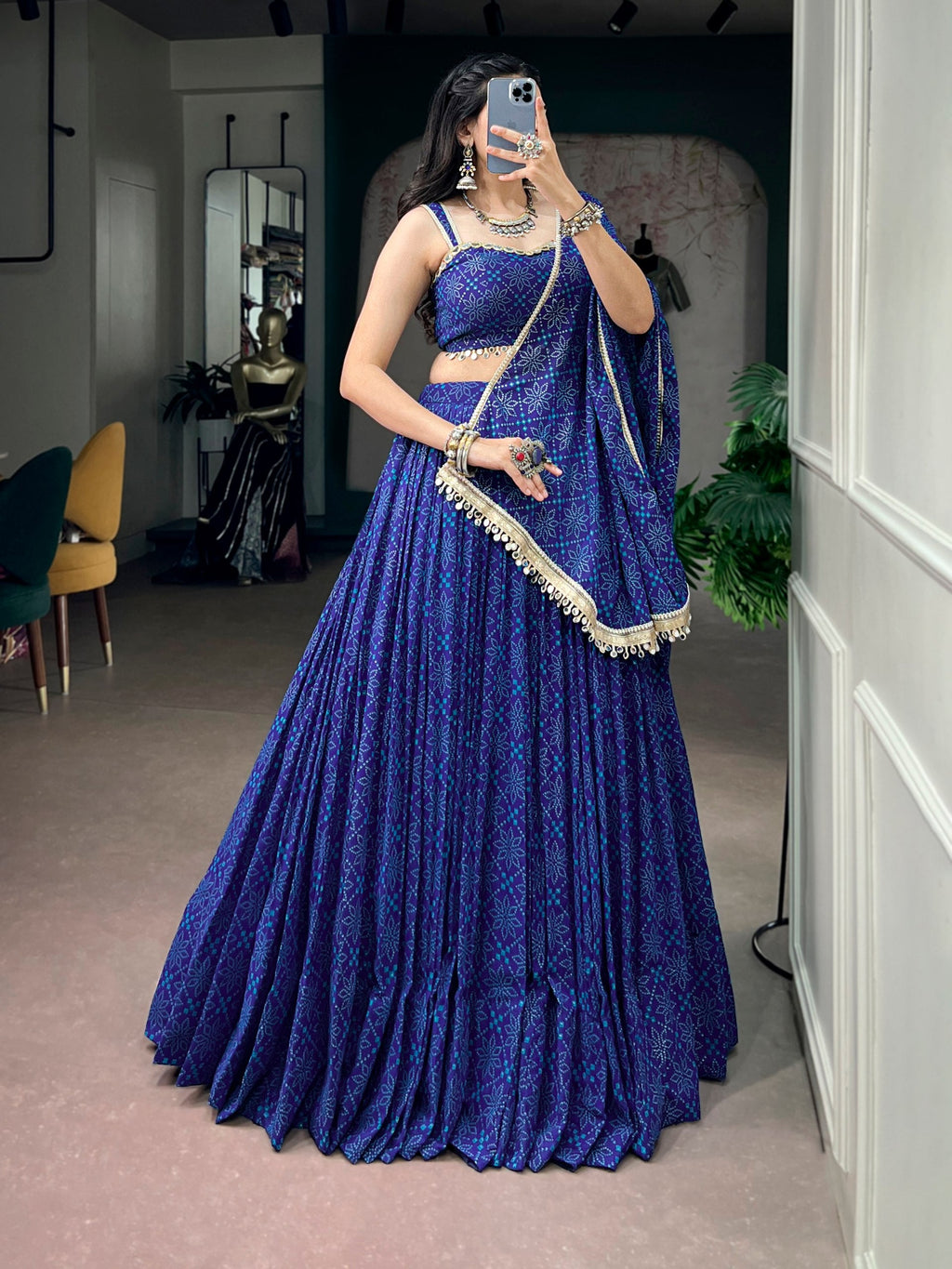 Anaya Royal Blue Georgette Lehenga