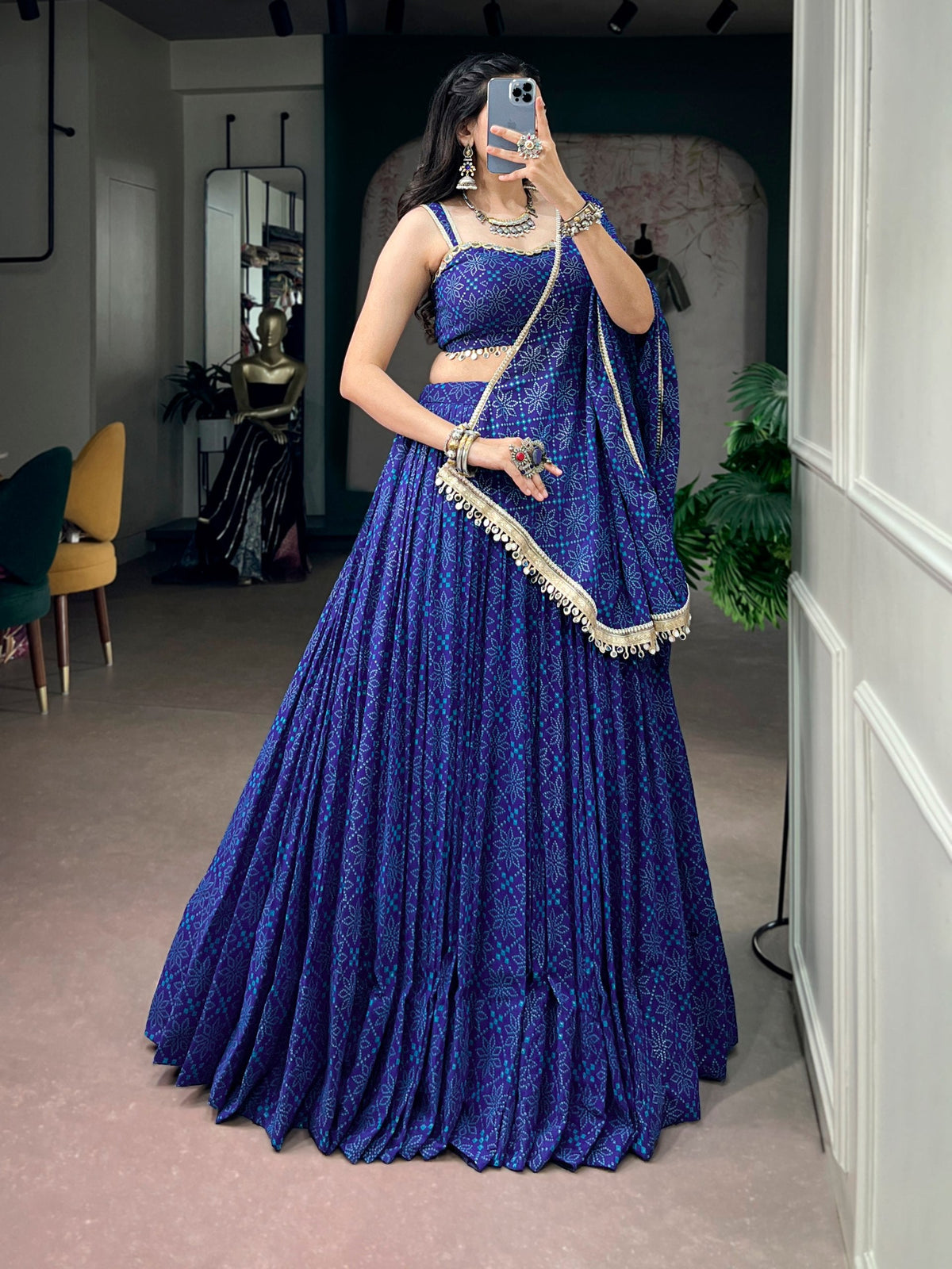 Anaya Royal Blue Georgette Lehenga
