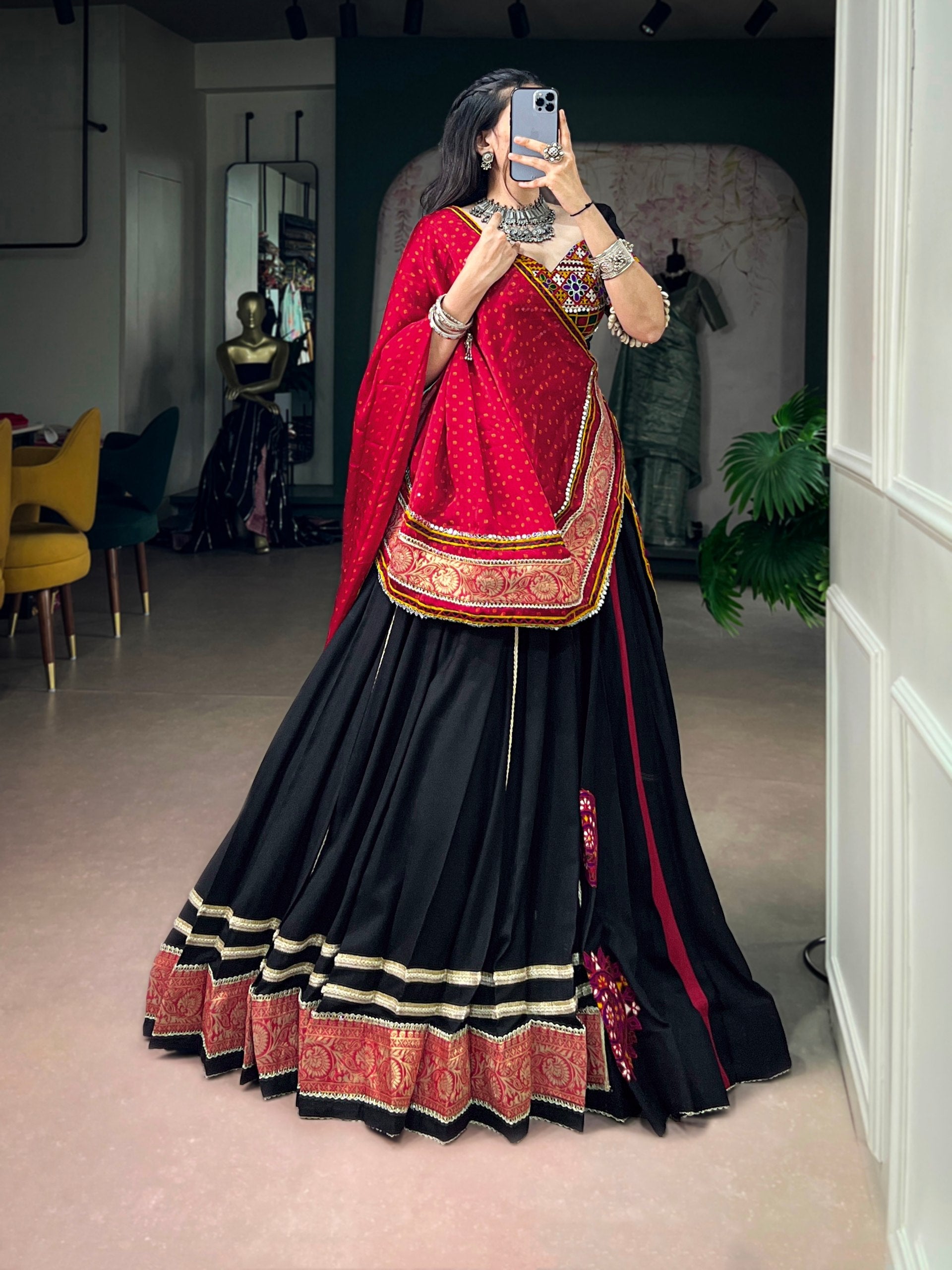 Aashvi Rayon Kutchi Embroidery Lehenga Choli