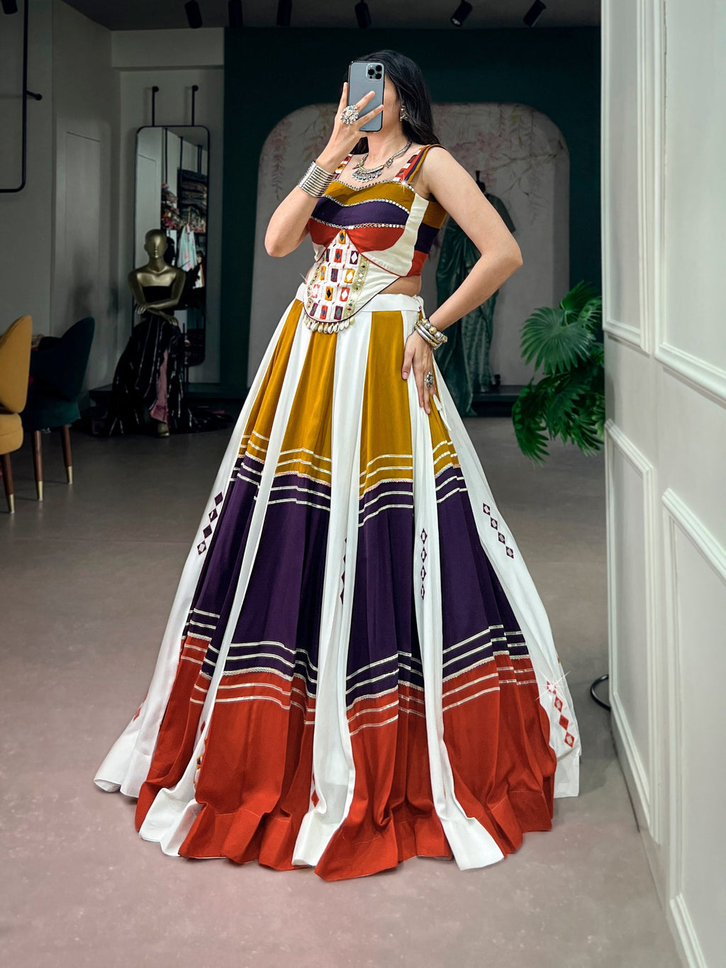 Navya Rayon Mirror Work Lehenga Choli