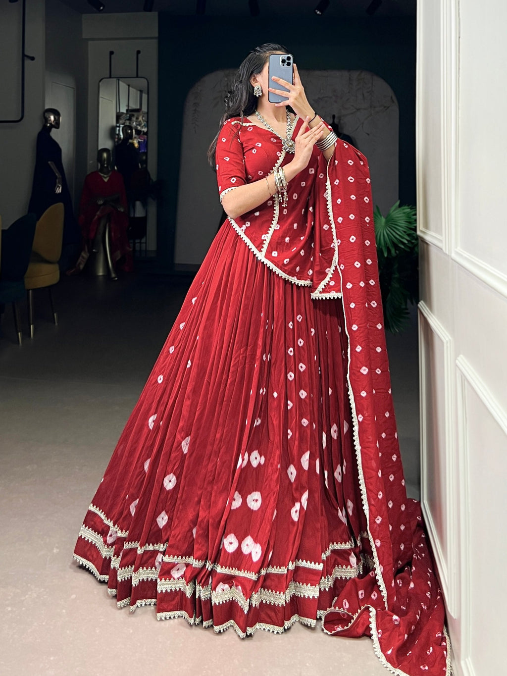 Radhika Pure Chanderi Bandhej Lehenga Choli