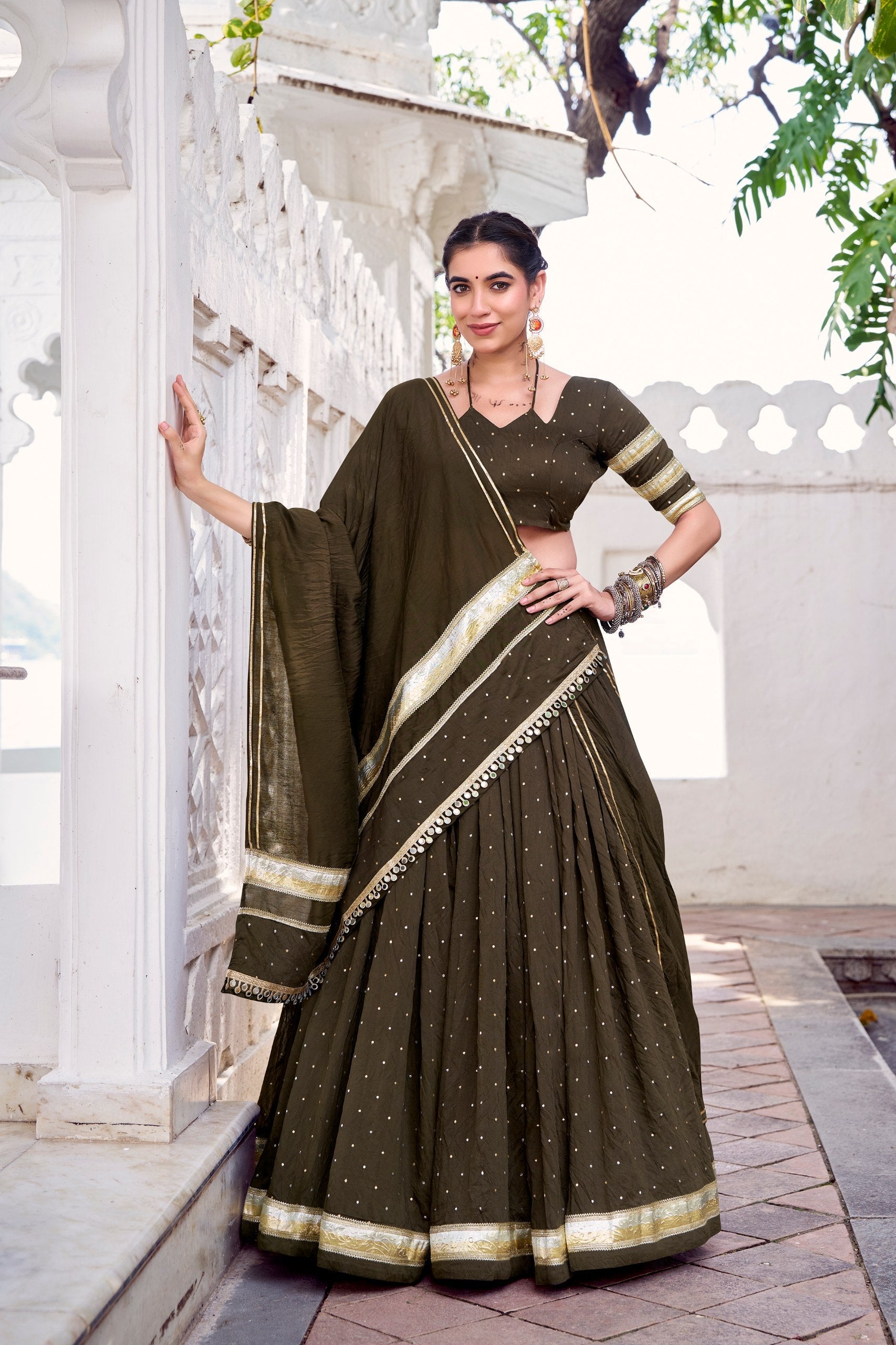 Aahana Pure Chanderi Zari Weaving Lehenga Choli
