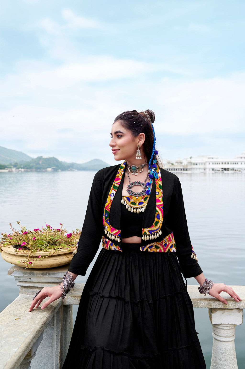 Lavanya Rayon Gamthi Mirror Jacket Lehenga Choli