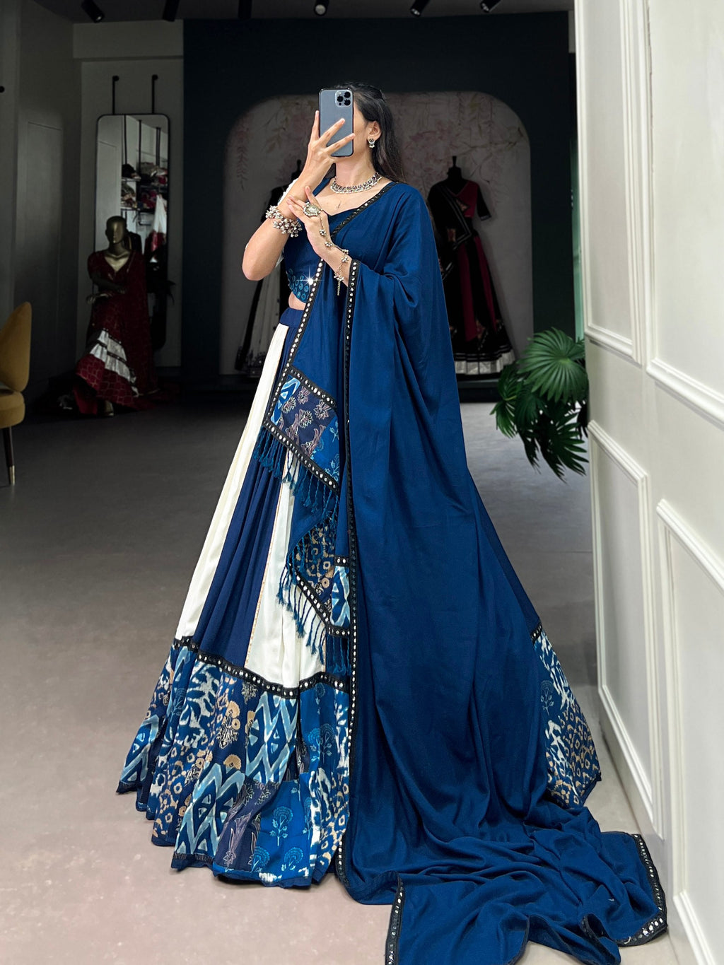 Arohi Rayon Mirror Lace Lehenga Choli