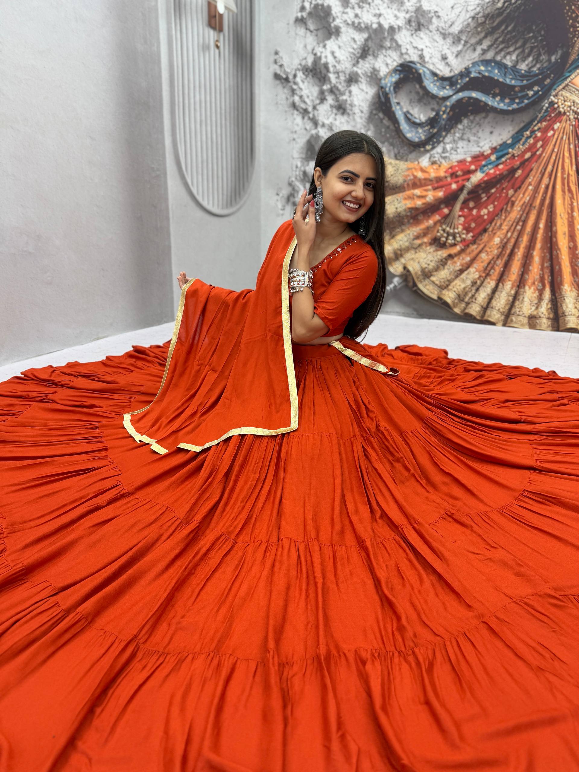 Niyara Rayon Cotton Mirror Work Lehenga Choli