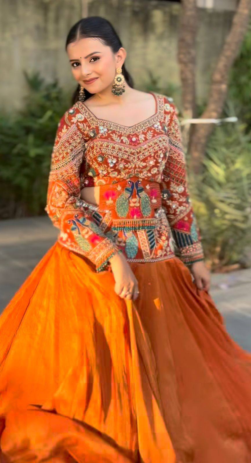 Aarini Chinon Silk Embroidery Sequin Lehenga Choli
