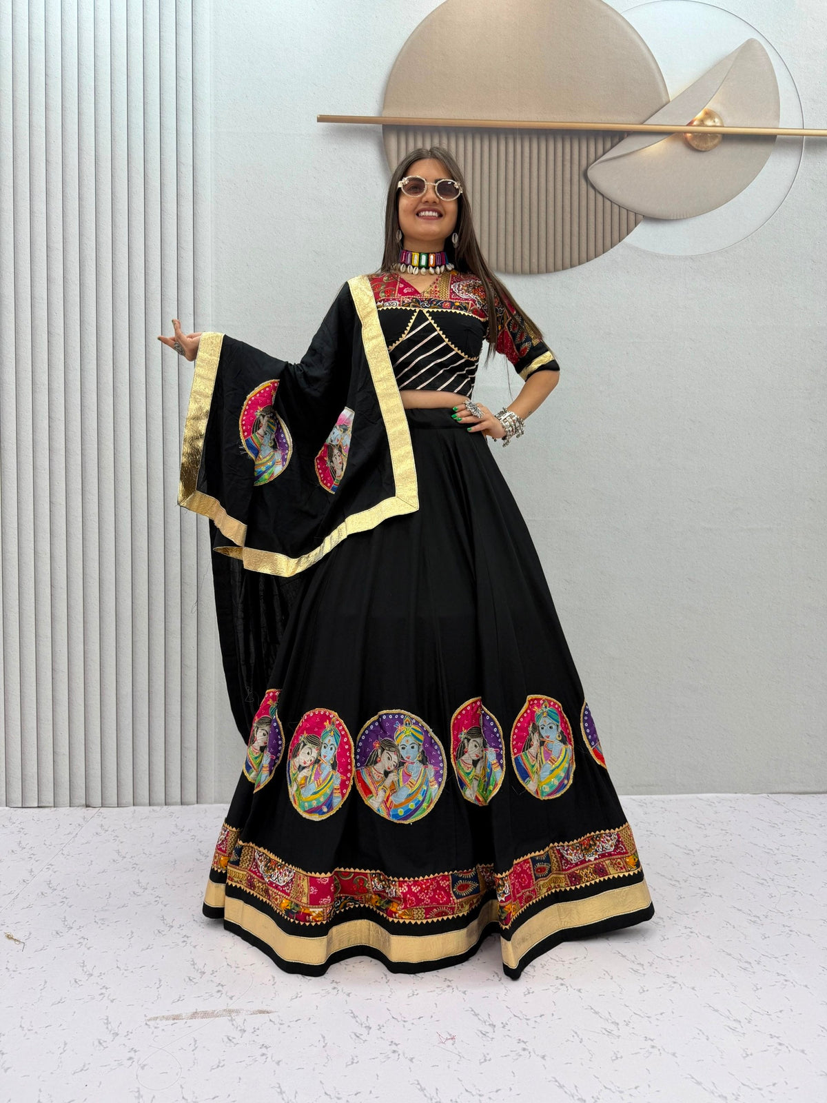 Eshita Pure Cotton Foil Print Position Print Lehenga Choli
