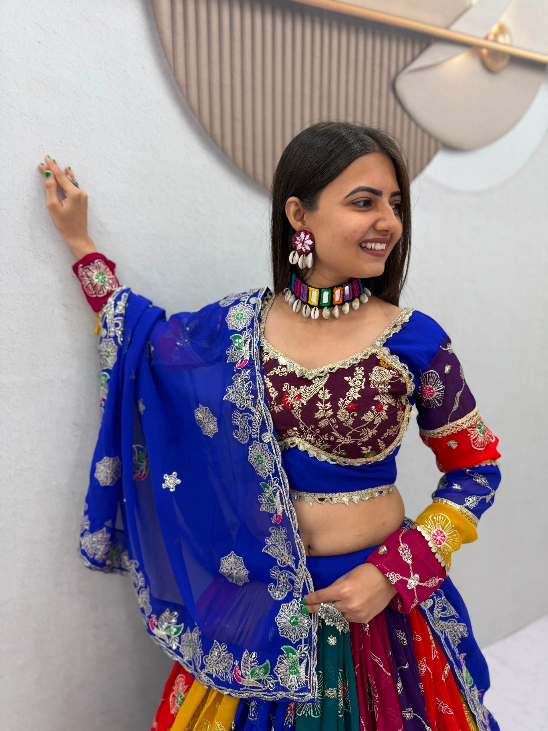 Kiara Fox Georgette Mirror Work Lehenga Choli