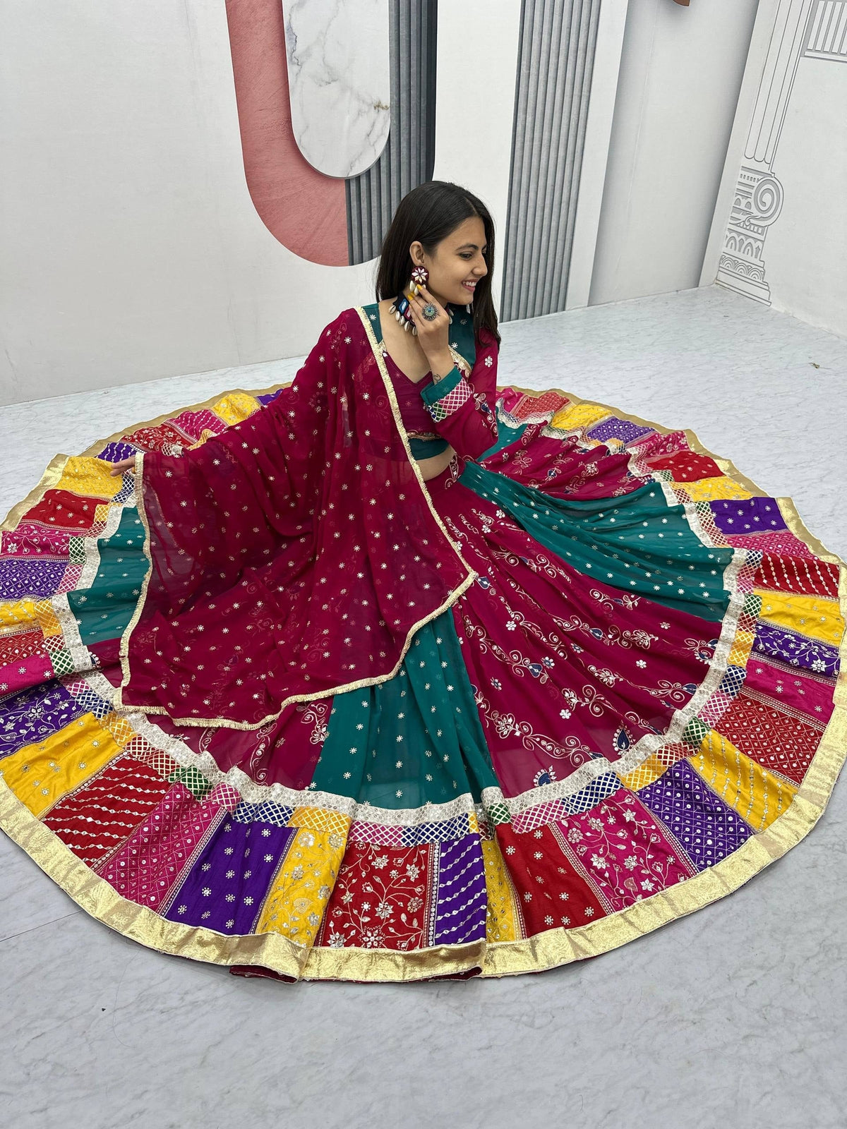Zoya Fox Georgette Embroidery Lace Lehenga Choli