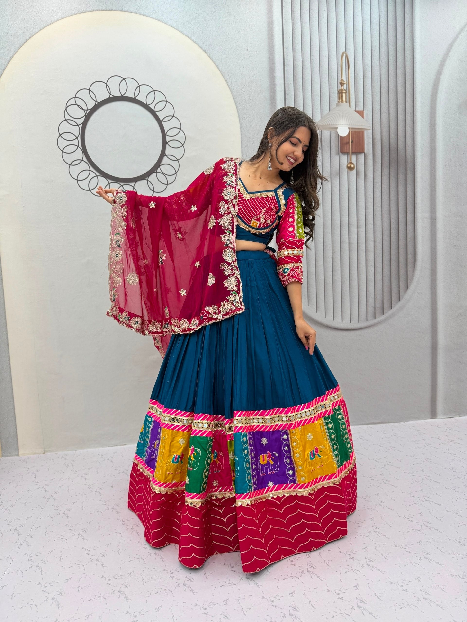 Yutika Pure Cotton Embroidery Lace Lehenga Choli