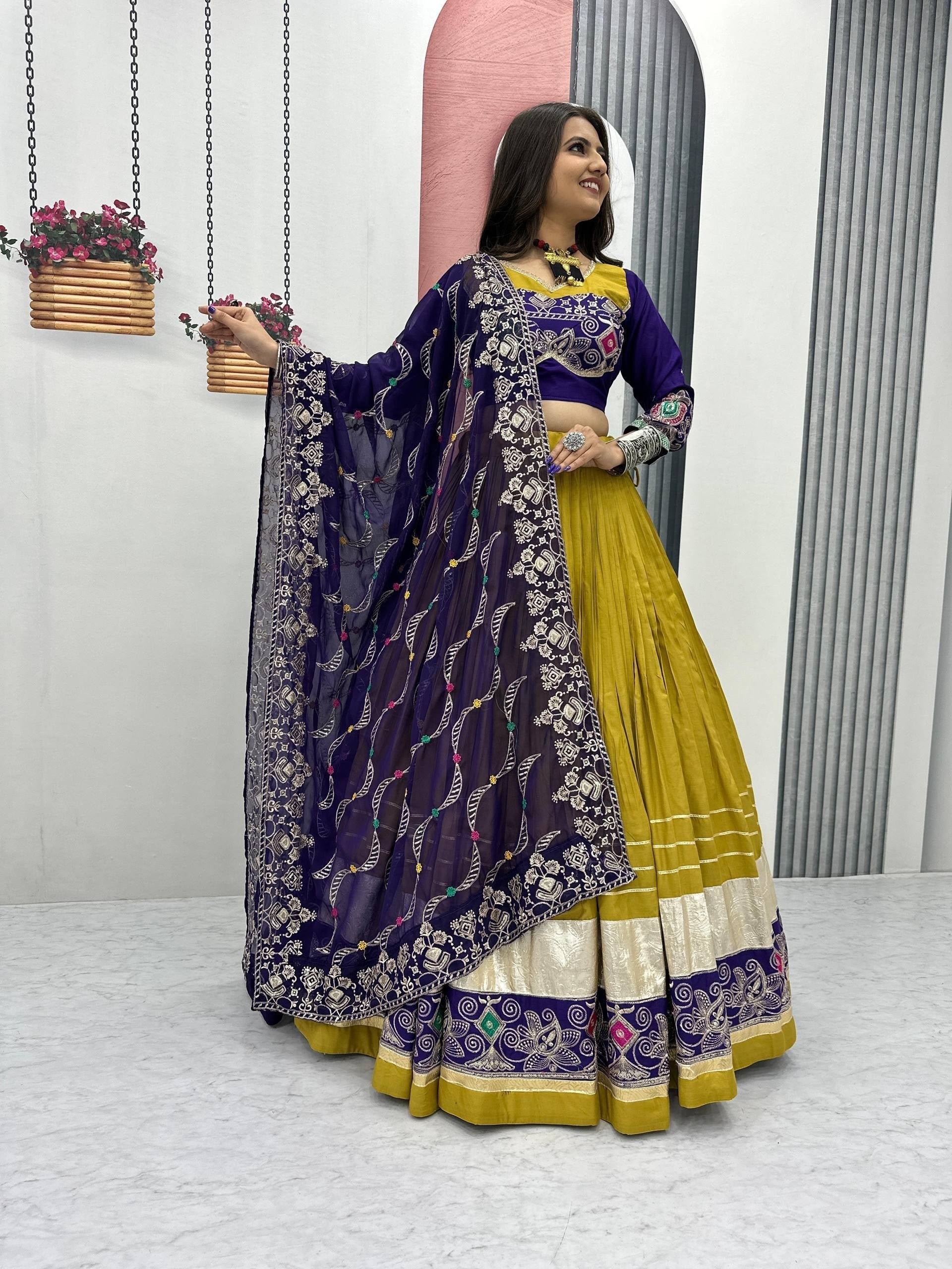 Vaishnavi Pure Cotton Embroidery Lace Lehenga Choli
