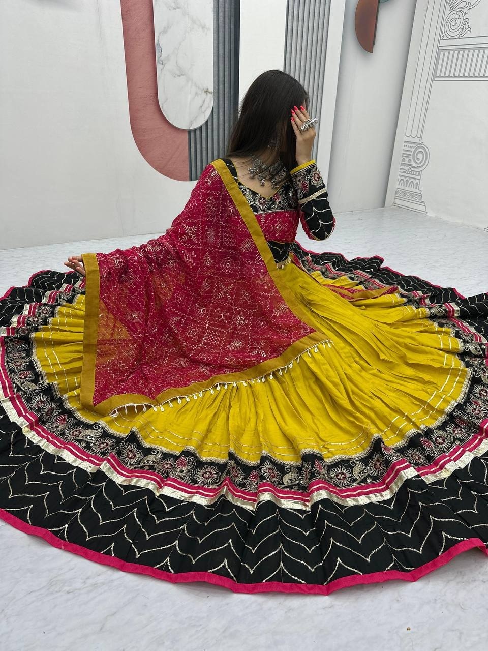 Meherika Riyon Cotton Embroidery Lace Lehenga Choli