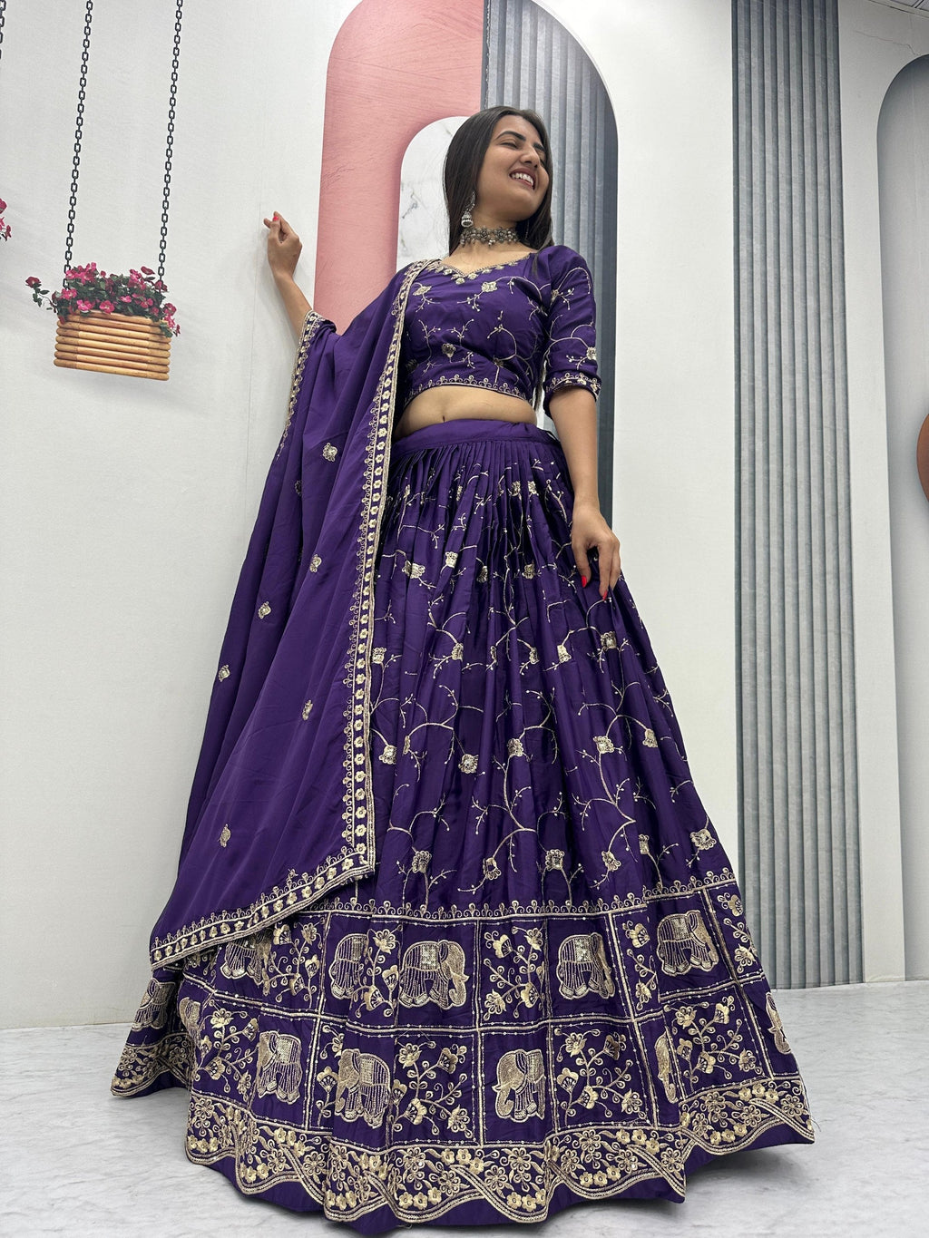Mahira Crepe Silk Heavy Embroidery Lehenga Choli