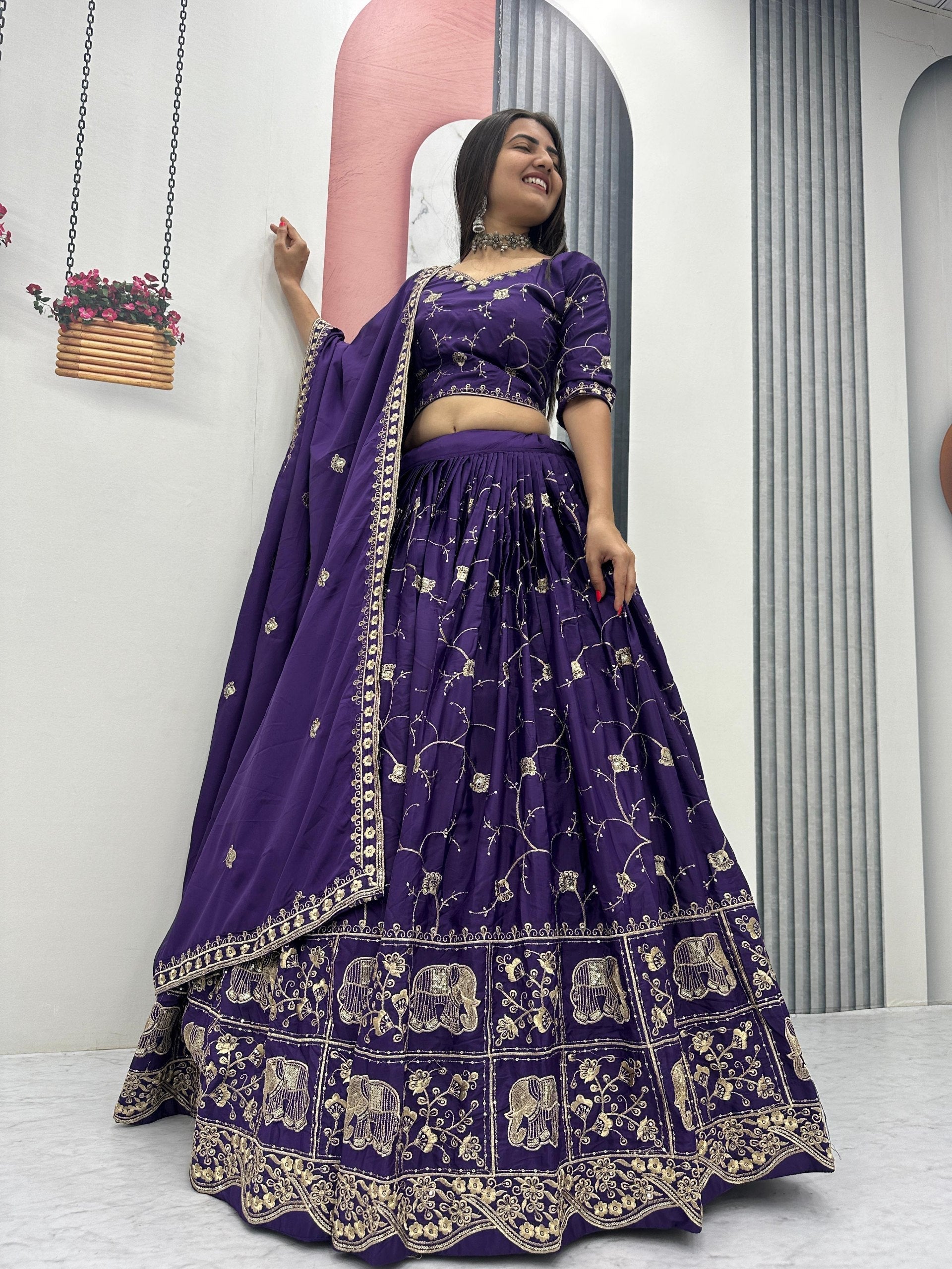 Mahira Crepe Silk Heavy Embroidery Lehenga Choli