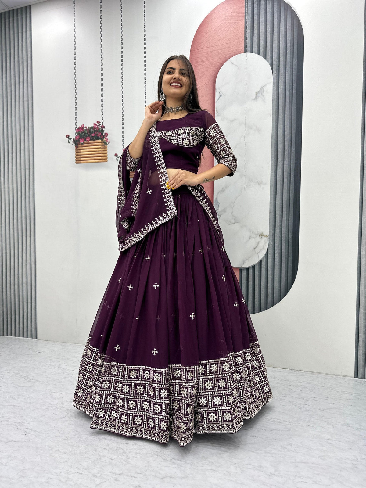 Anvika Fox Georgette Heavy Embroidery Lehenga Choli